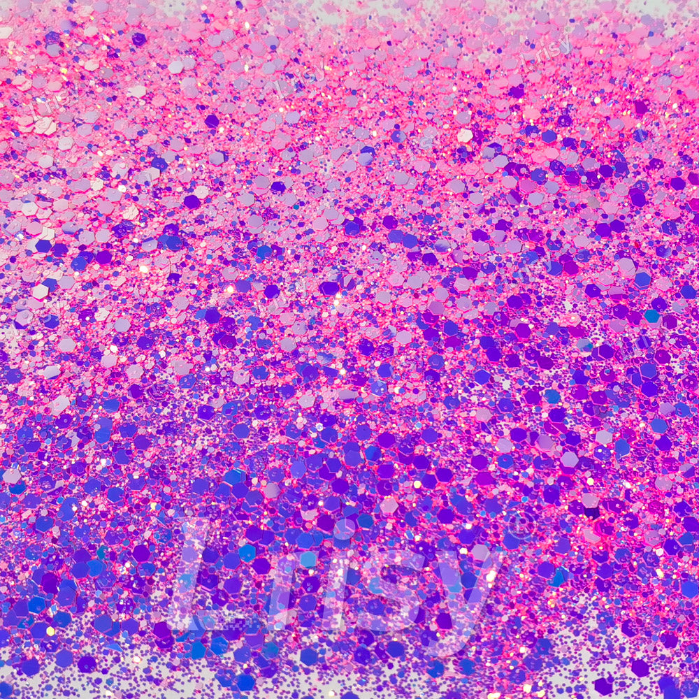 High Brightness Fluorescent Iridescent Magenta Chunky Mixed Glitter HX-HR006