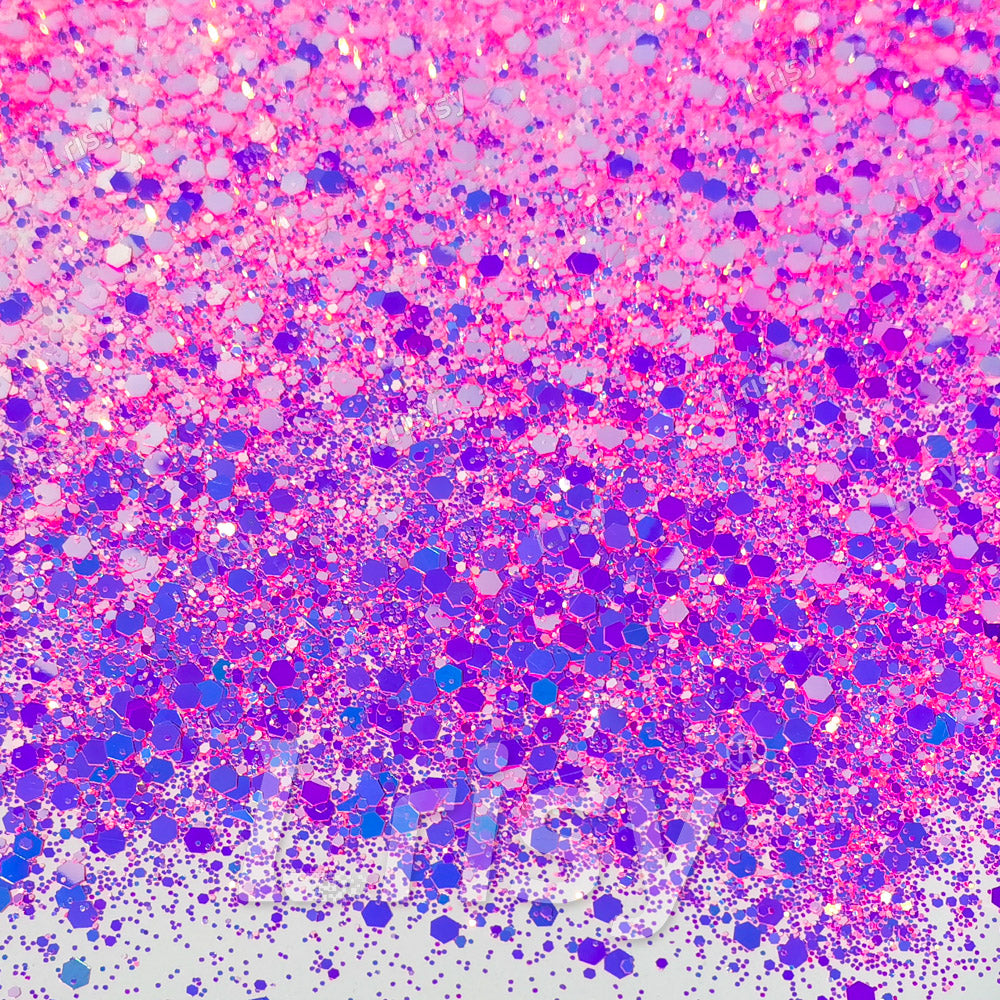 High Brightness Fluorescent Iridescent Magenta Chunky Mixed Glitter HX-HR006