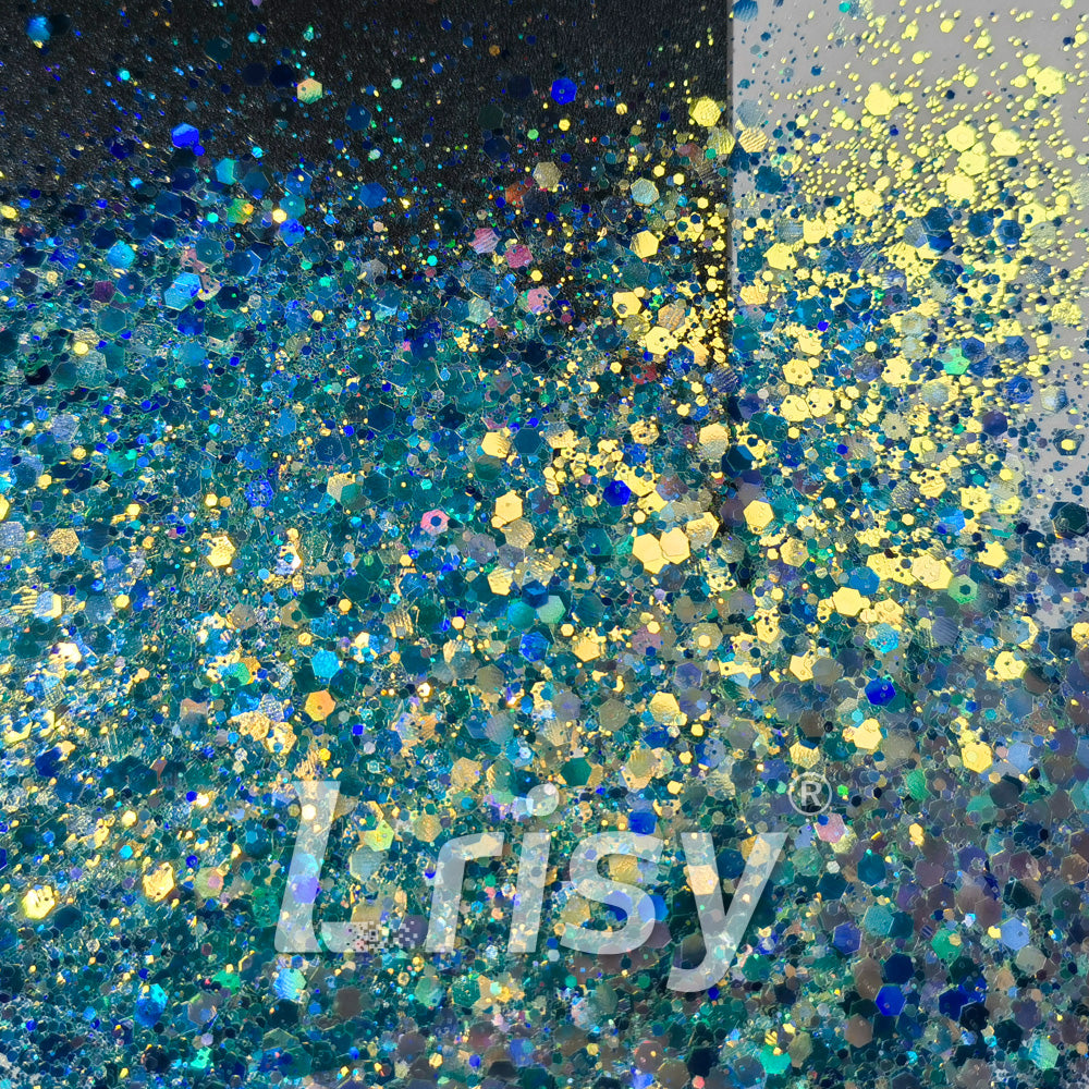 General Mixed Holographic and Iridescent Green Glitter 7302