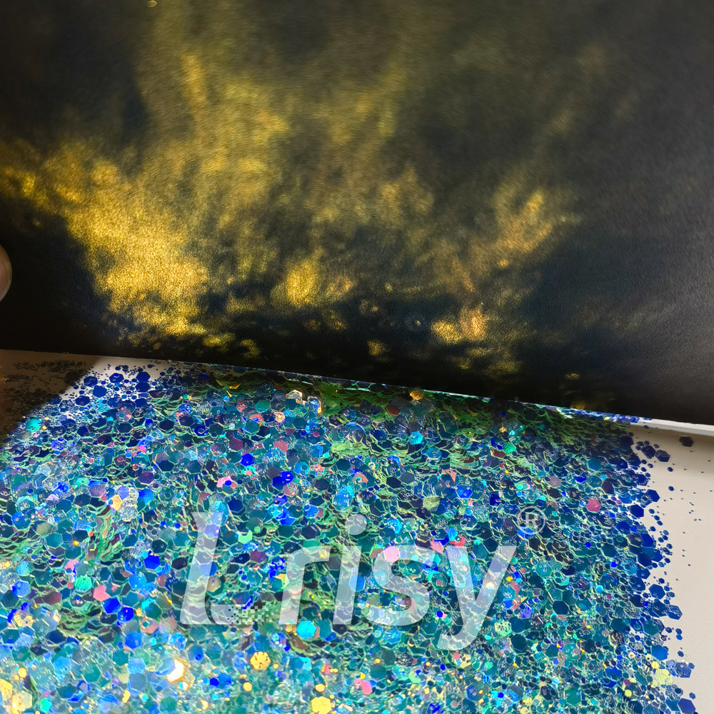 General Mixed Holographic and Iridescent Green Glitter 7302
