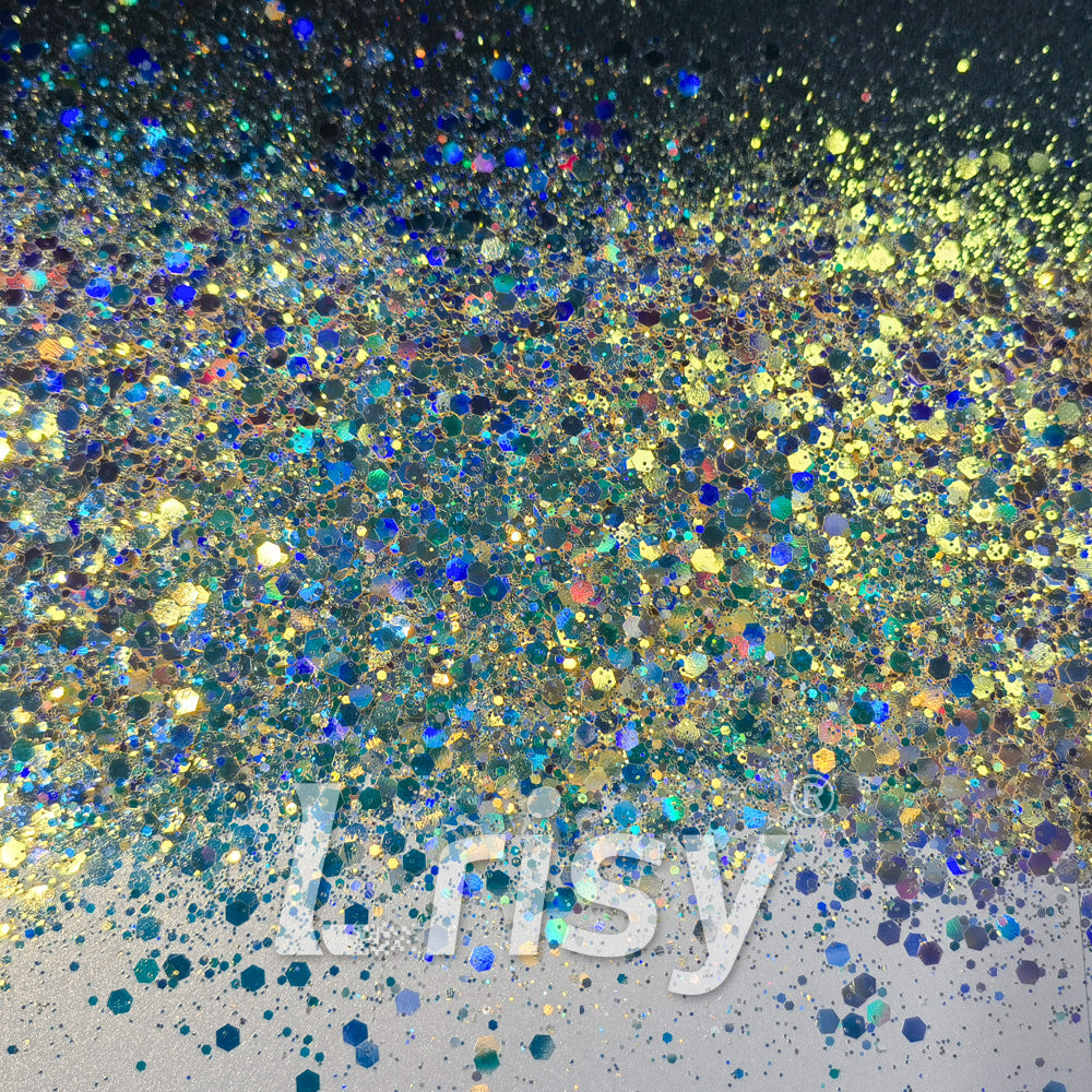 General Mixed Holographic and Iridescent Orange Glitter 7308