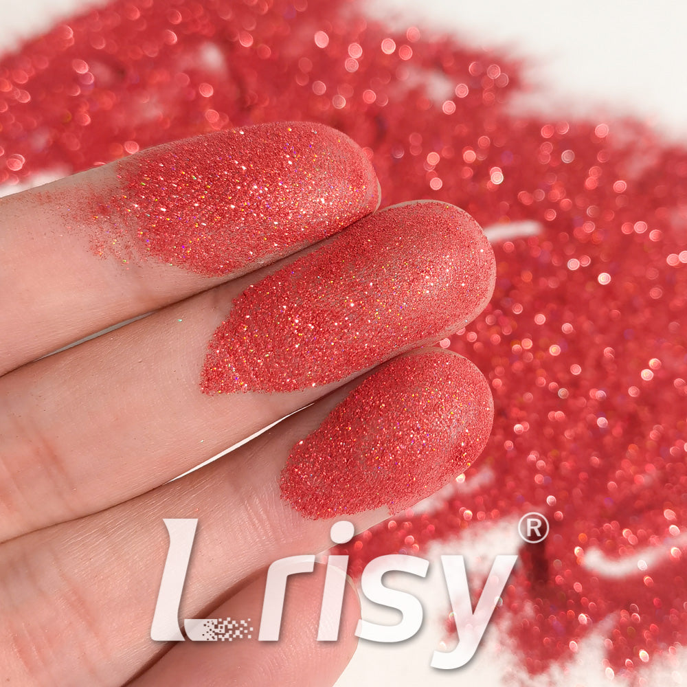 0.025mm Solvent Resistance Super Ultra-thin Fine Red Holographic Glitter LST0300