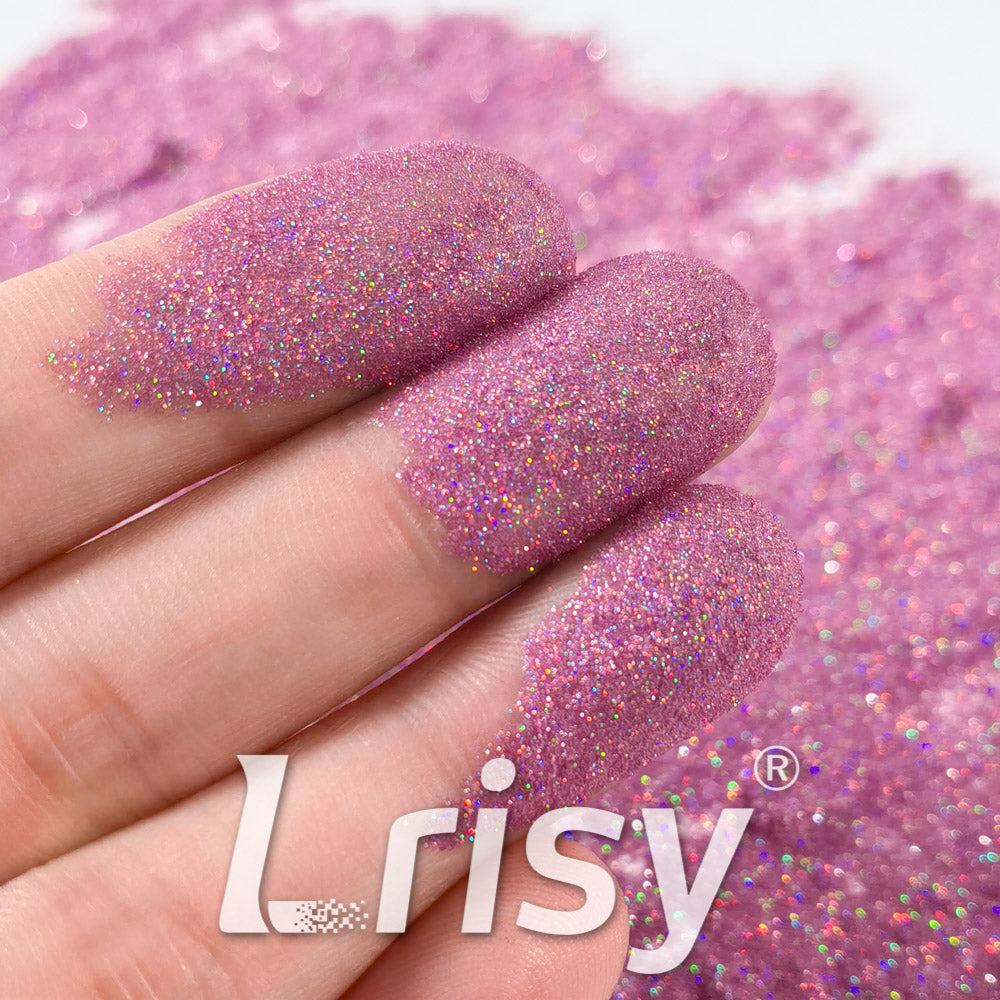 0.025mm Solvent Resistance Super Ultra-thin Fine Rose Pink Holographic Glitter LST0901