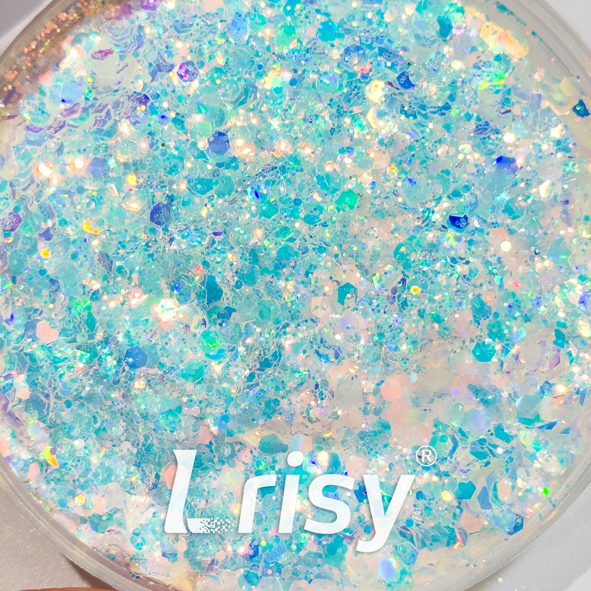 High Brightness Fluorescent Iridescent Blue Chunky Mixed Glitter HA202