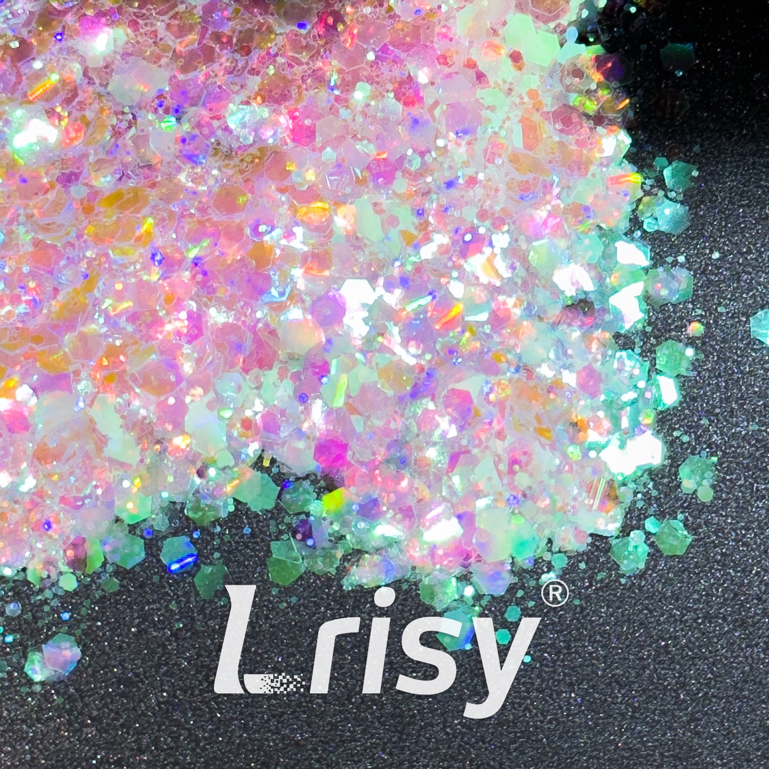 High Brightness Fluorescent Iridescent Dream Pink Chunky Mixed Glitter HA201