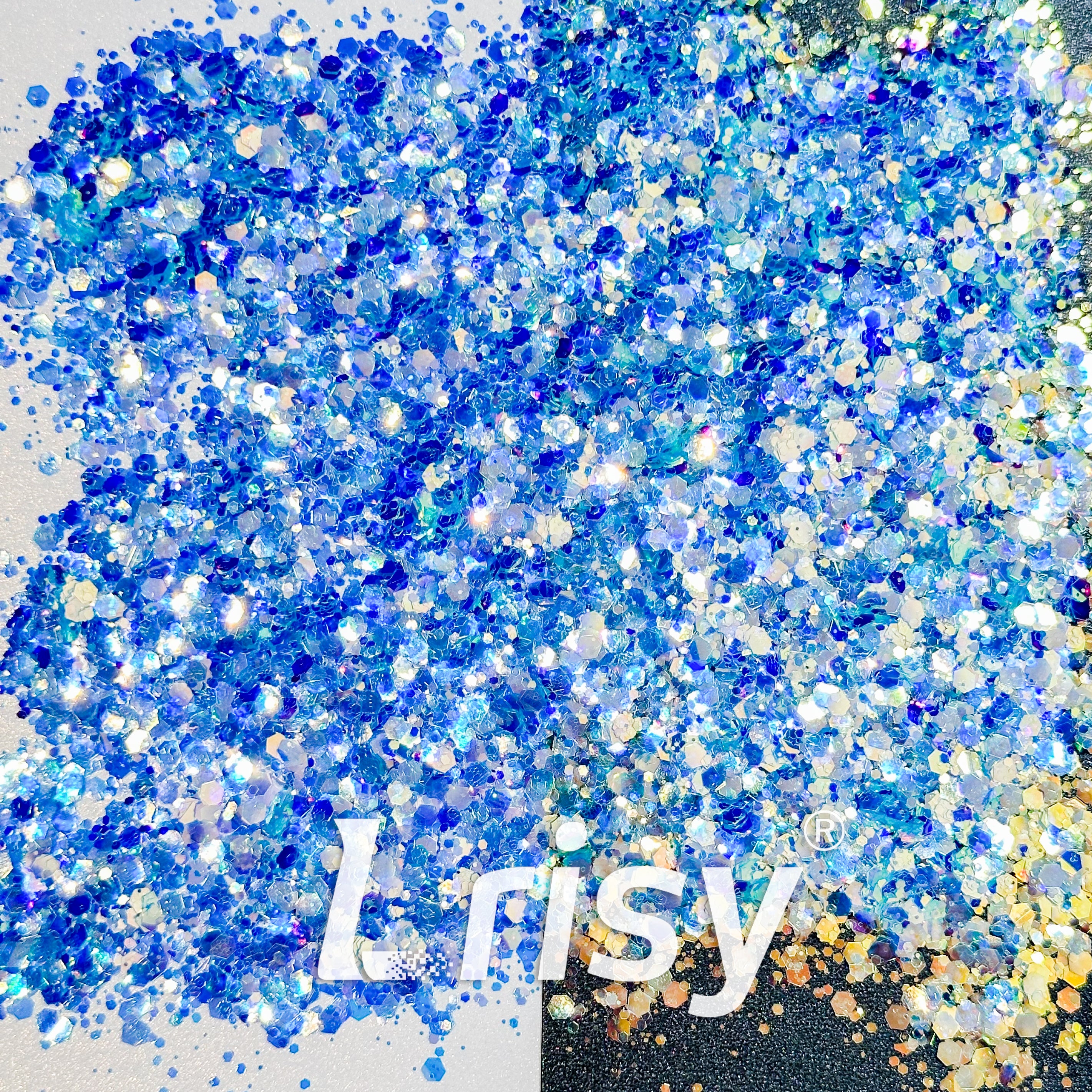 General Mixed High Brightness Iridescent Blue Glitter HB807