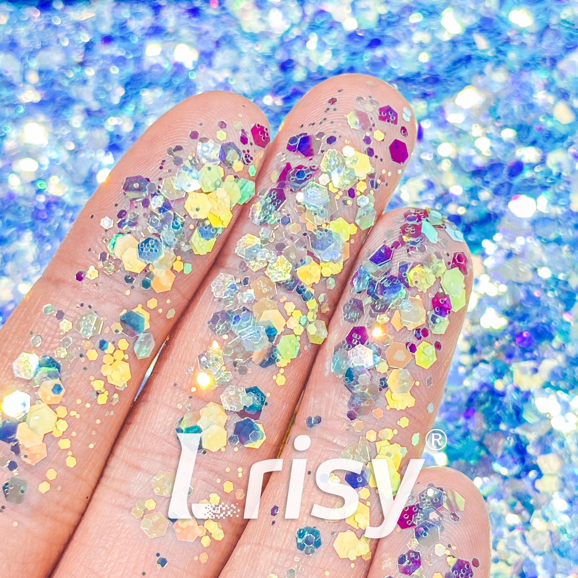 General Mixed High Brightness Iridescent Blue Glitter HB807