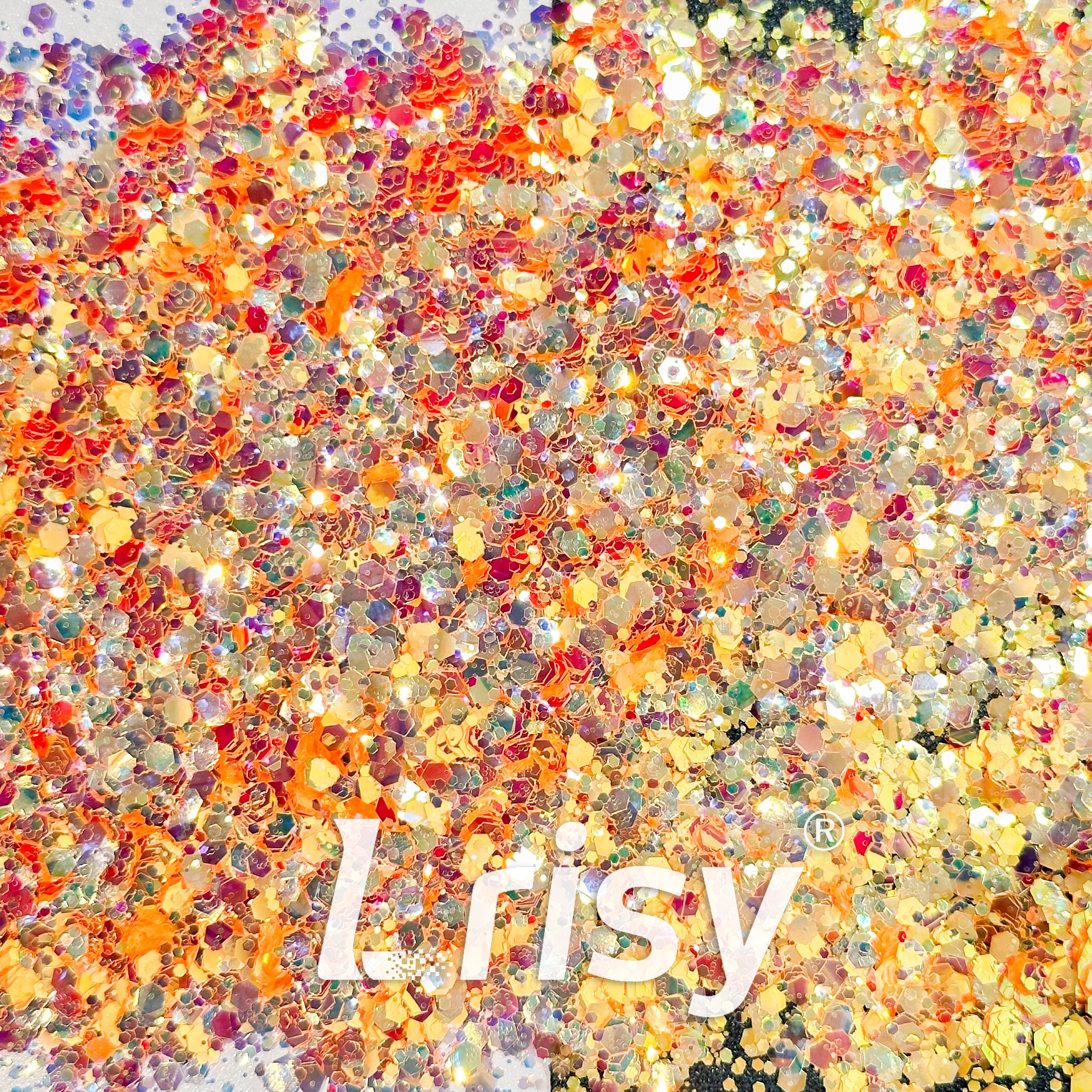 General Mixed High Brightness Iridescent Orange Glitter HB804