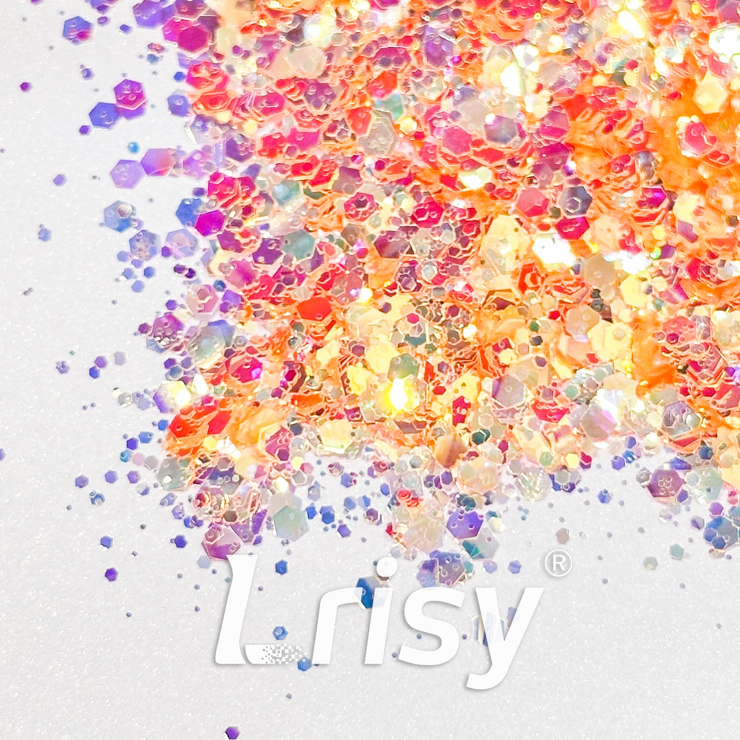 General Mixed High Brightness Iridescent Orange Glitter HB804