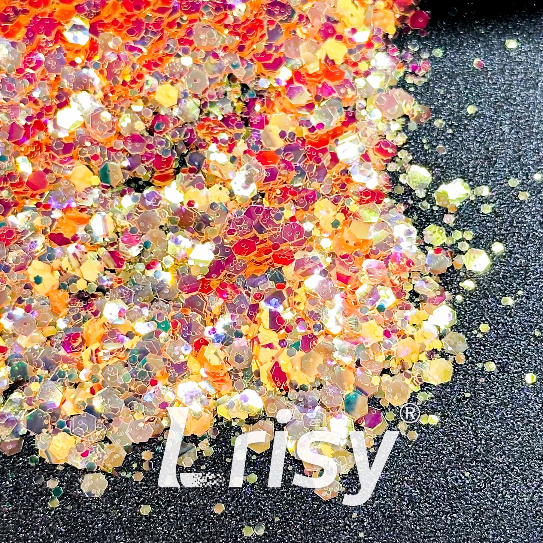 General Mixed High Brightness Iridescent Orange Glitter HB804