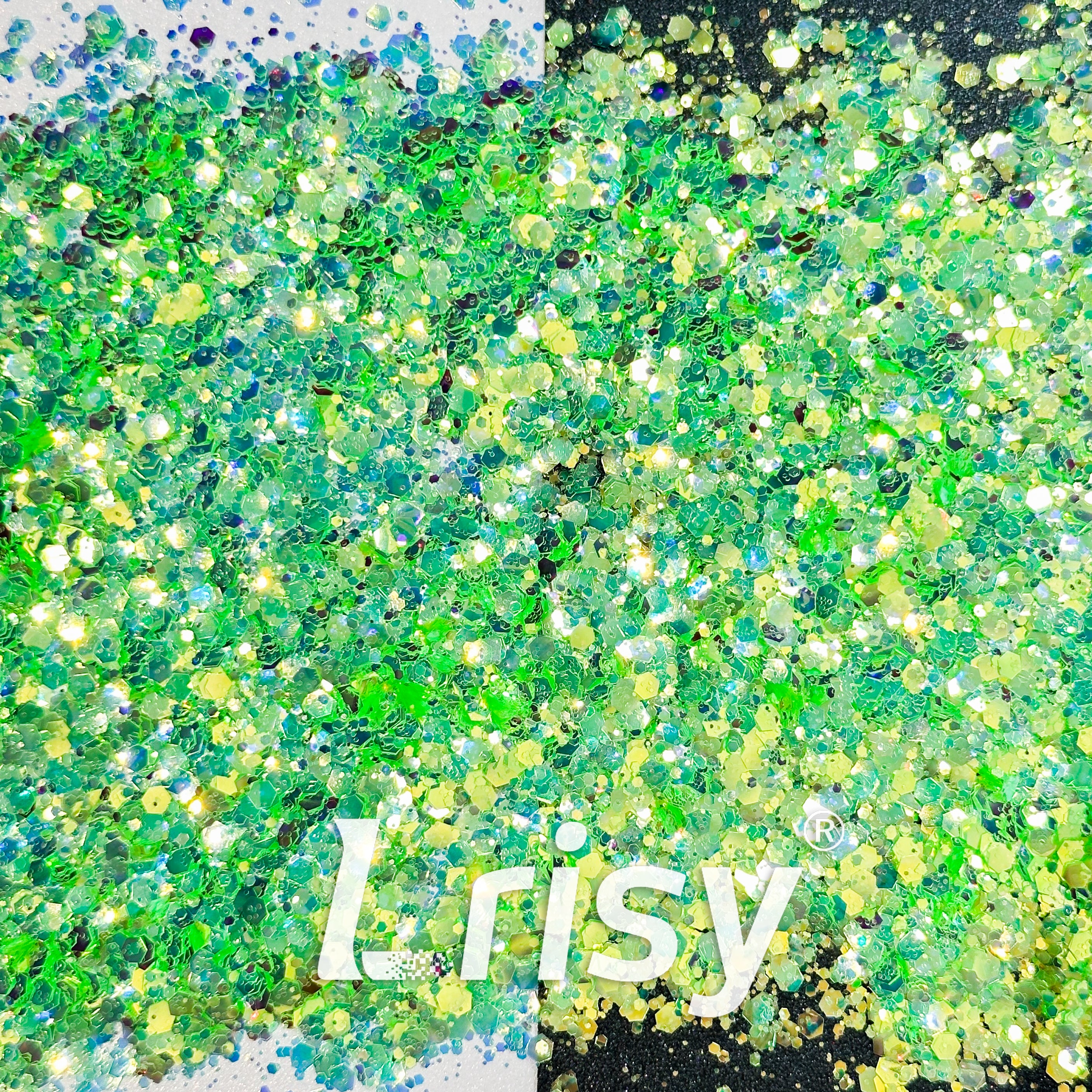 General Mixed High Brightness Iridescent Green Glitter HB803