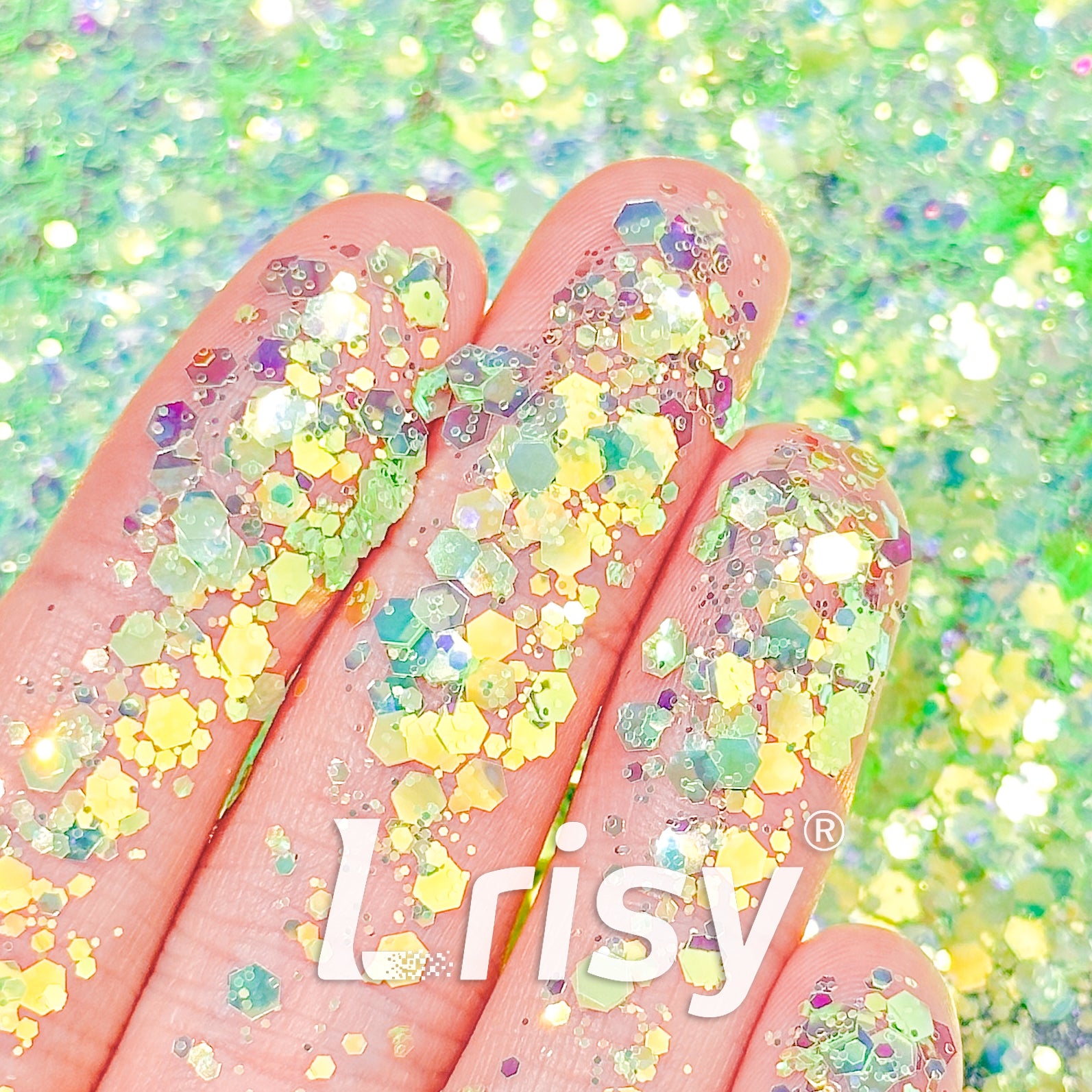 General Mixed High Brightness Iridescent Green Glitter HB803