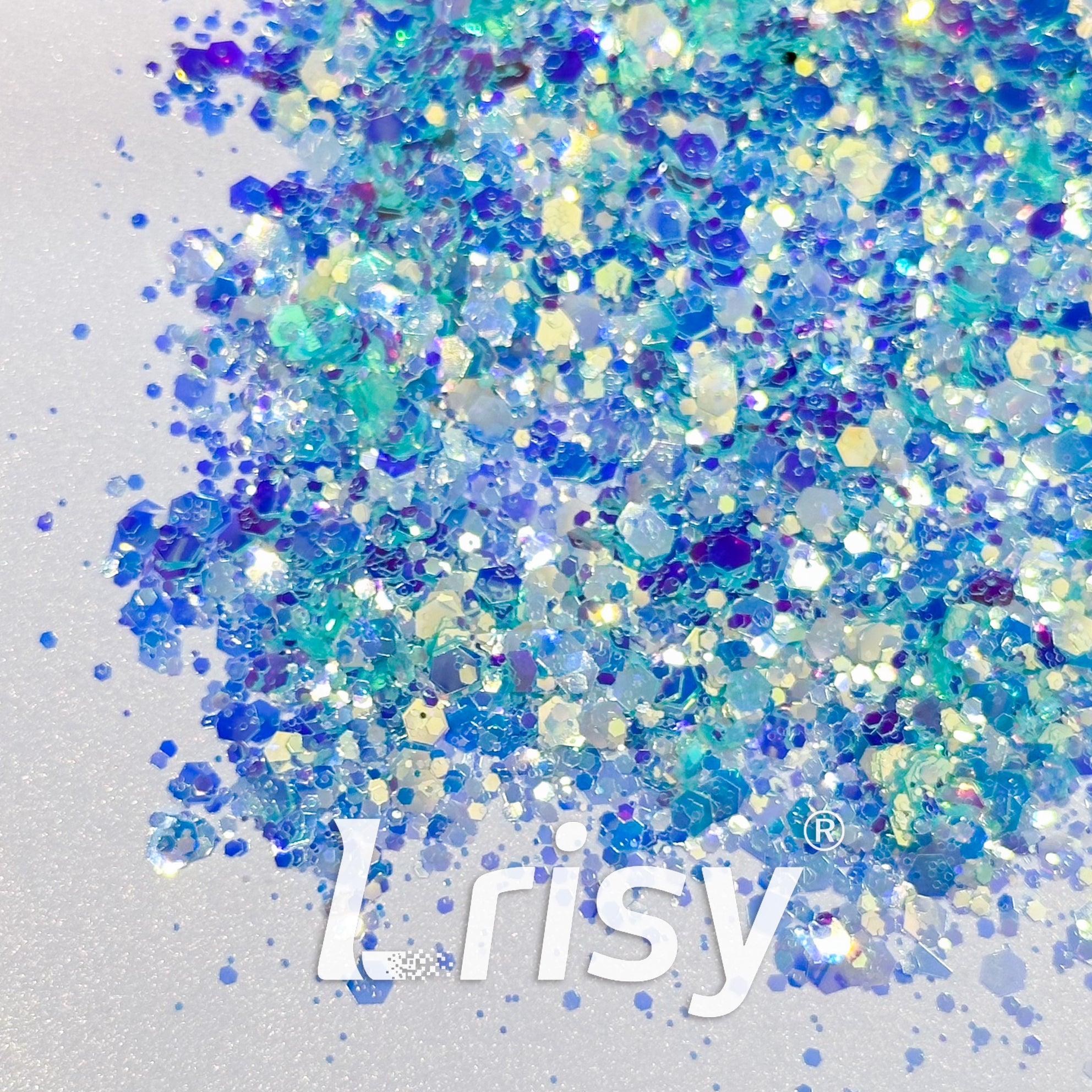 General Mixed High Brightness Iridescent Blue Glitter HB806