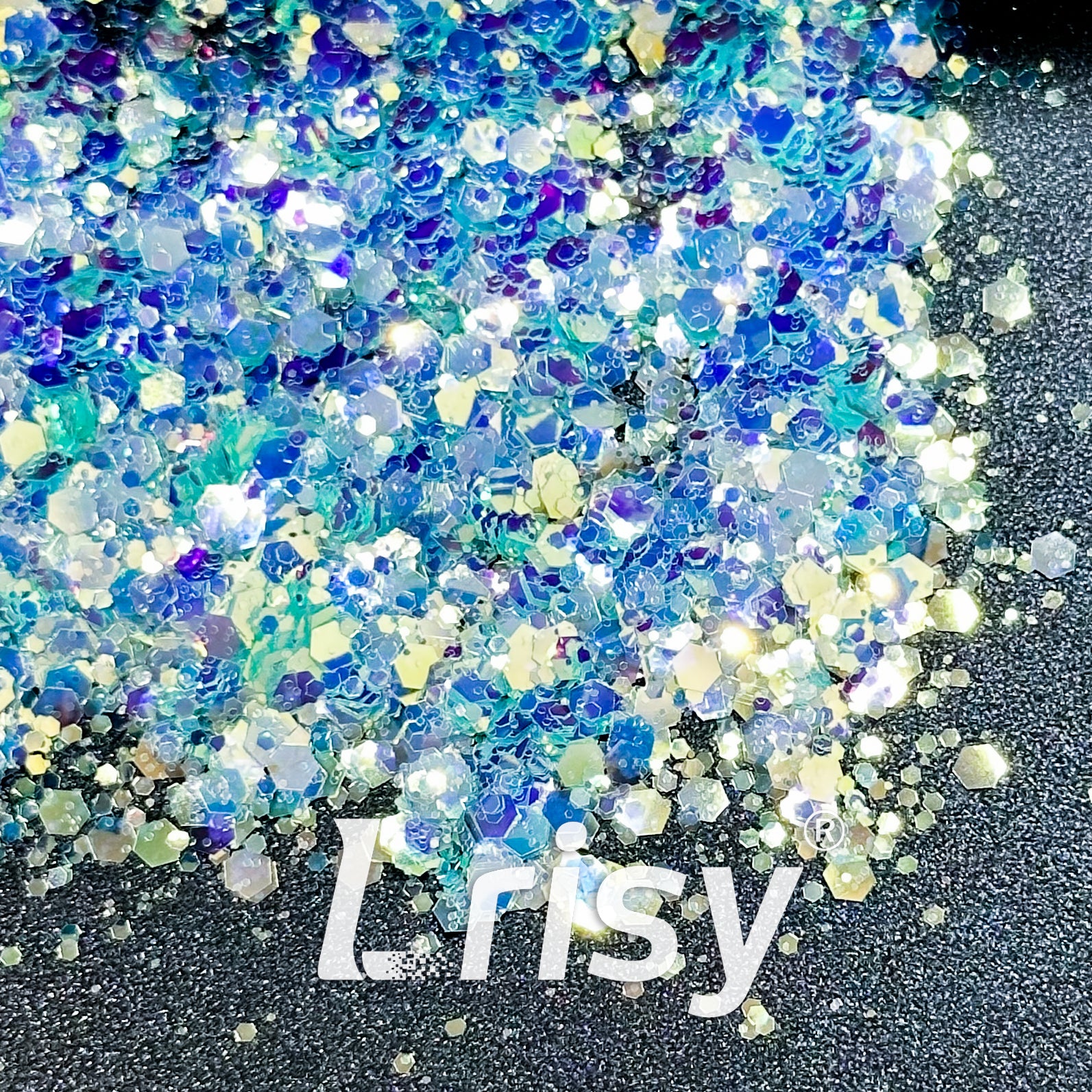 General Mixed High Brightness Iridescent Blue Glitter HB806