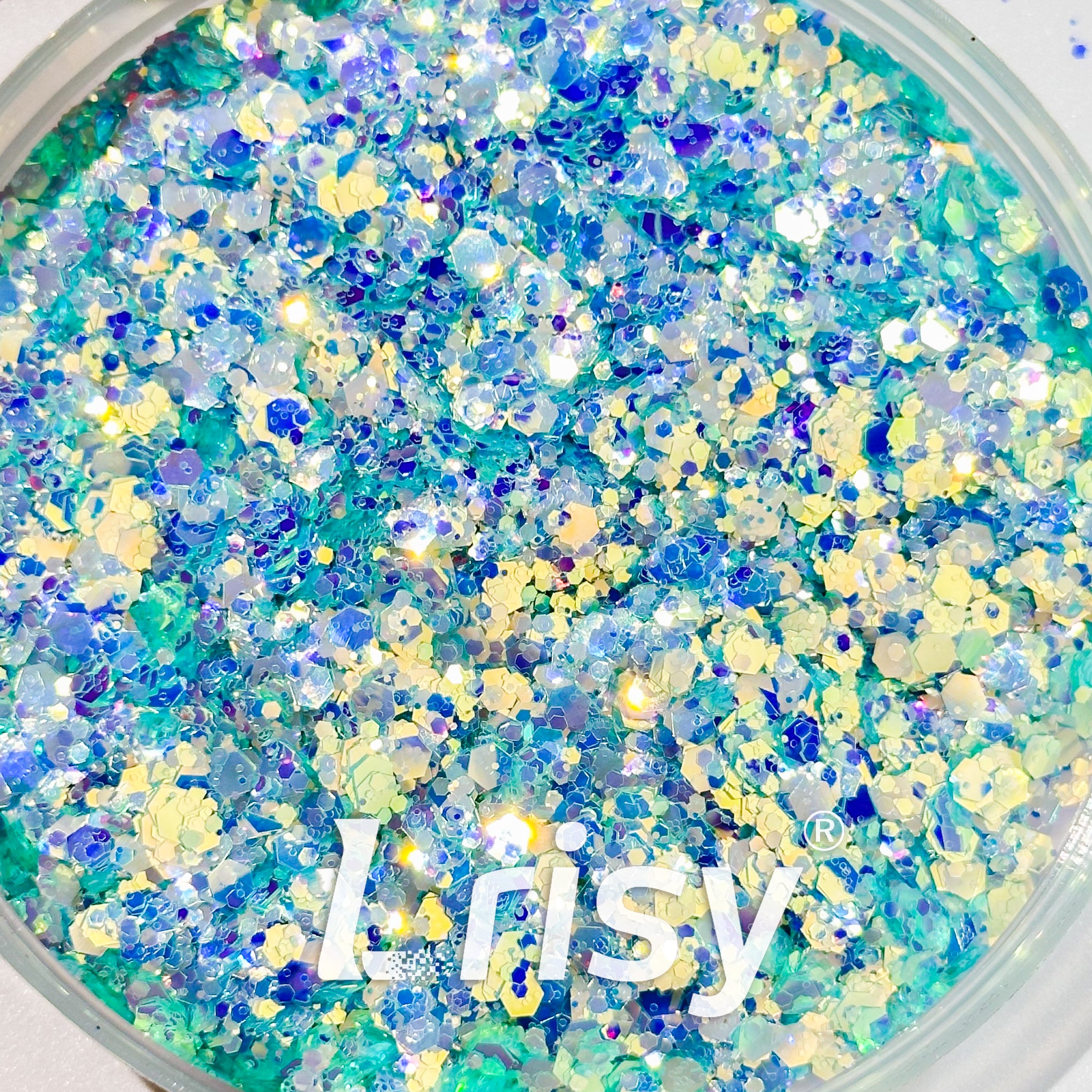 General Mixed High Brightness Iridescent Blue Glitter HB806