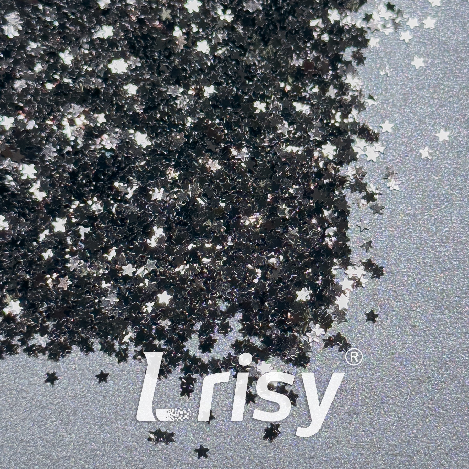 2mm Star Shaped Black Chunky Glitter B01000