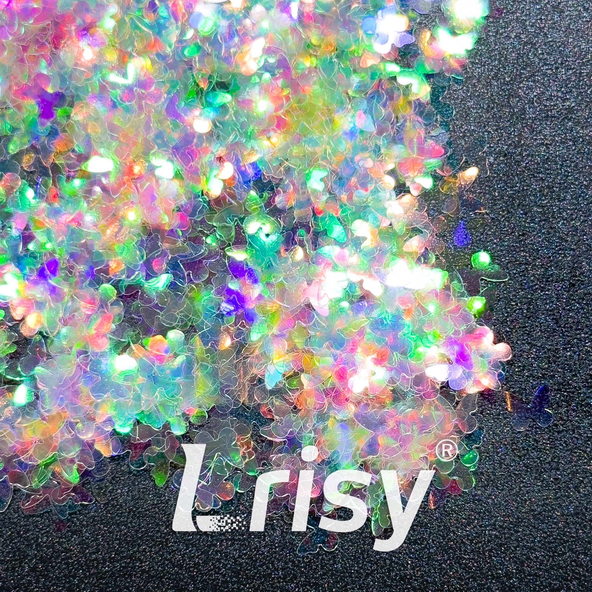 5mm Butterfly Shaped Rainbow Glitter C022
