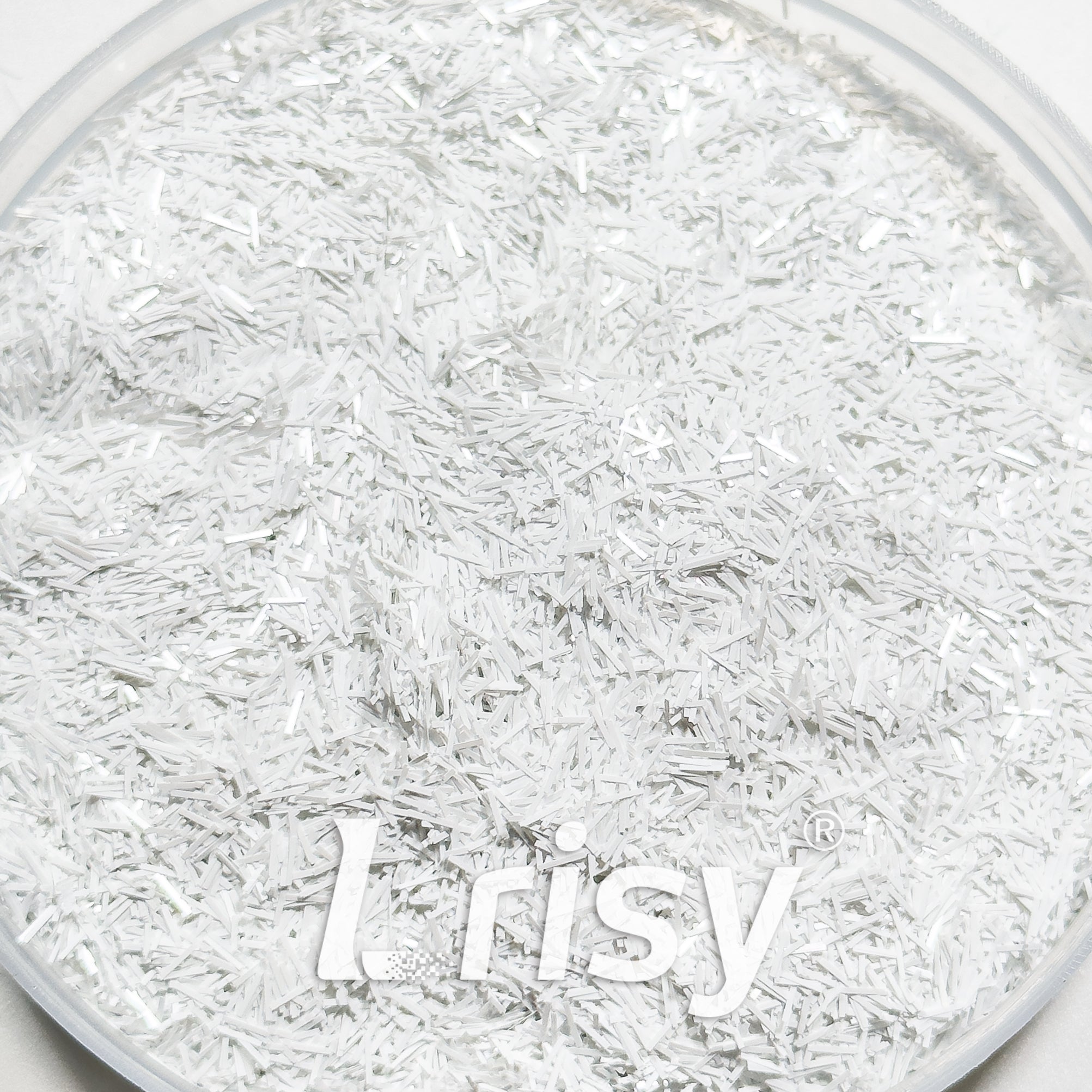 0.3x3.0mm Strip Shaped White Glitter B01200