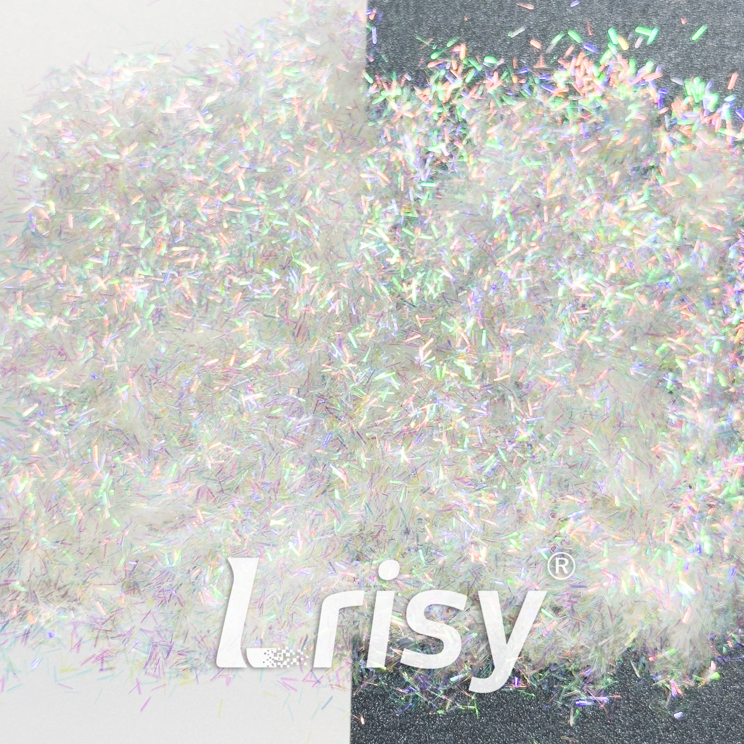 0.3x3.0mm Strip Shaped Rainbow Glitter C022