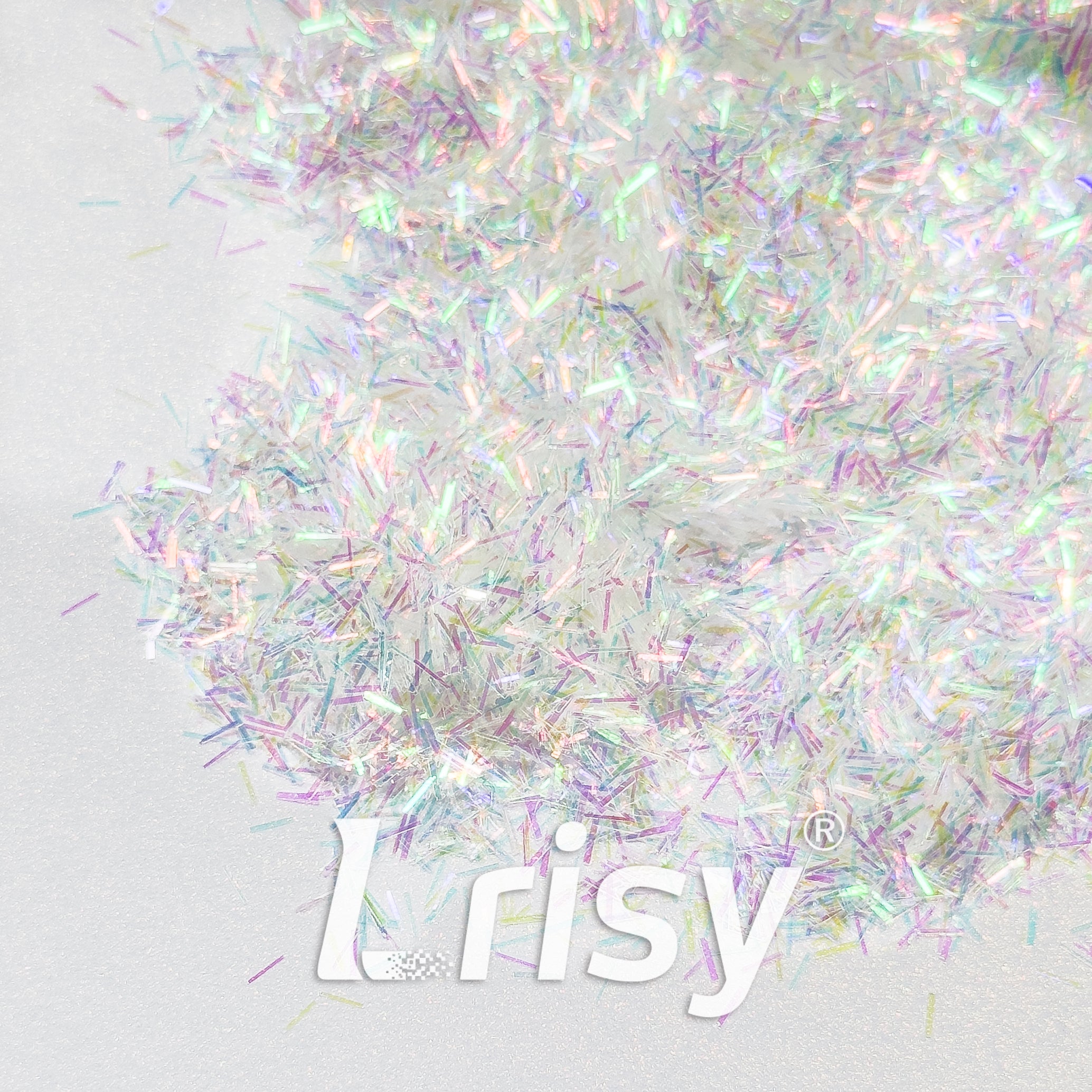 0.3x3.0mm Strip Shaped Rainbow Glitter C022