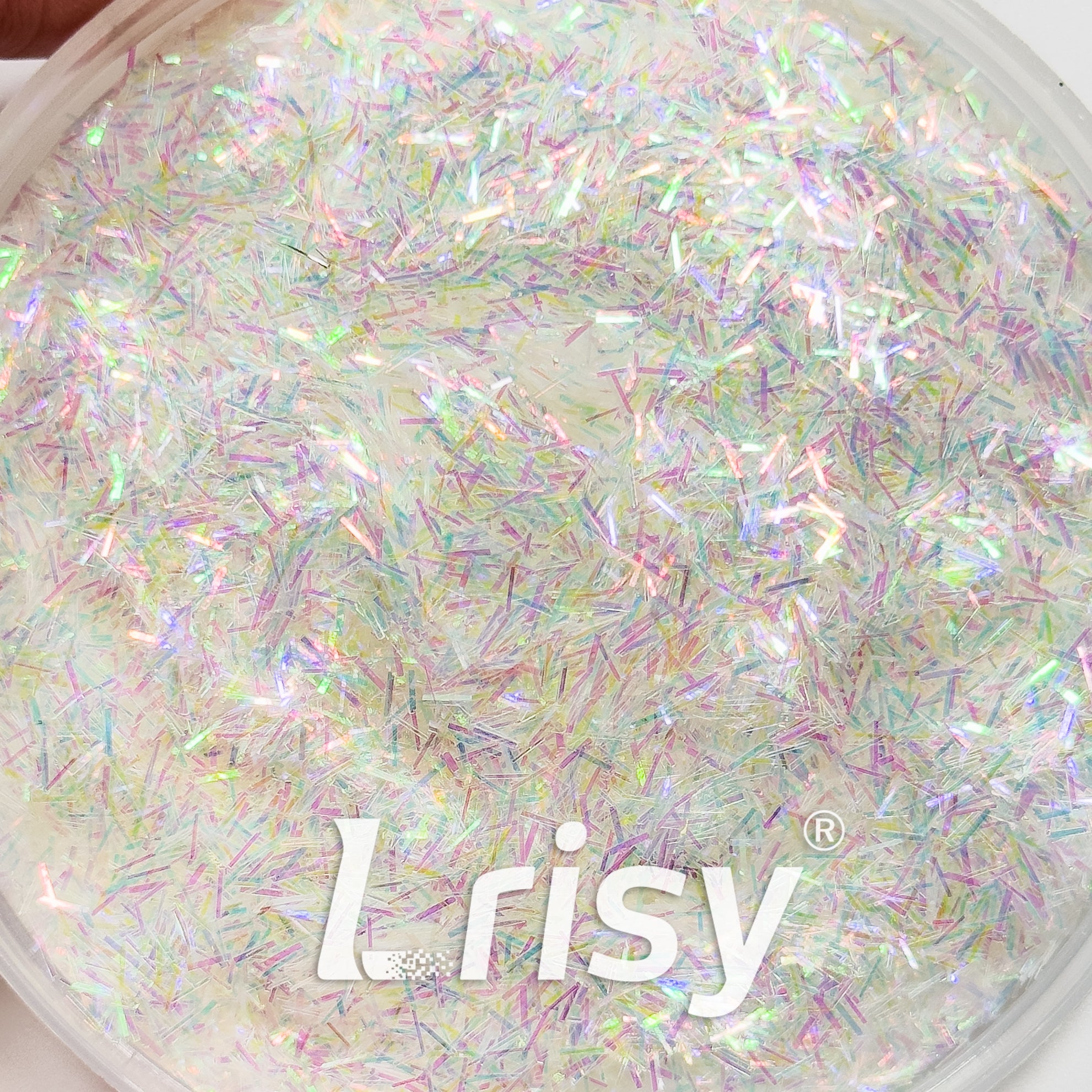 0.3x3.0mm Strip Shaped Rainbow Glitter C022