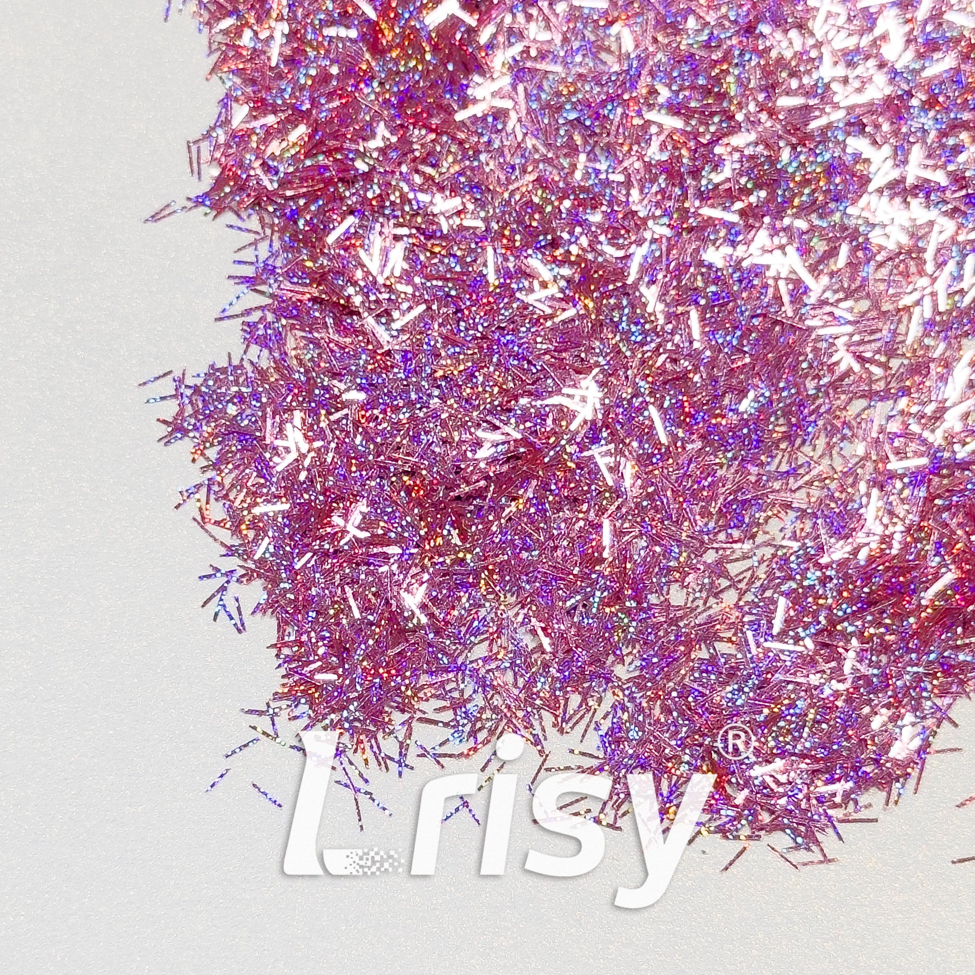 0.3x3.0mm Strip Shaped Starlight Holographic Pink Glitter GLB0920
