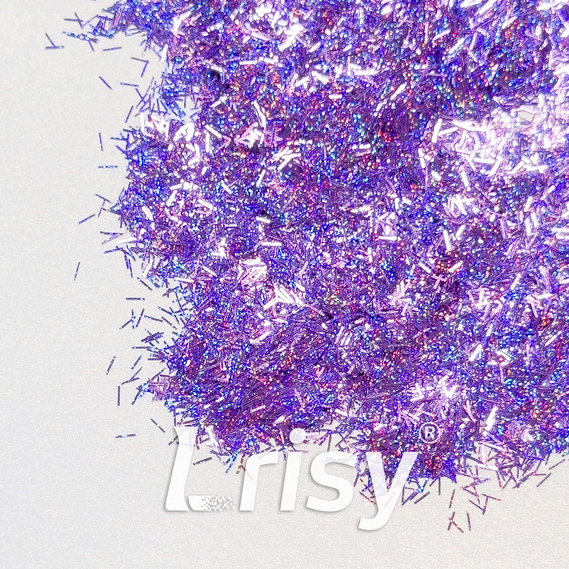 0.3x3.0mm Strip Shaped Starlight Holographic Light Purple Glitter GLB0802