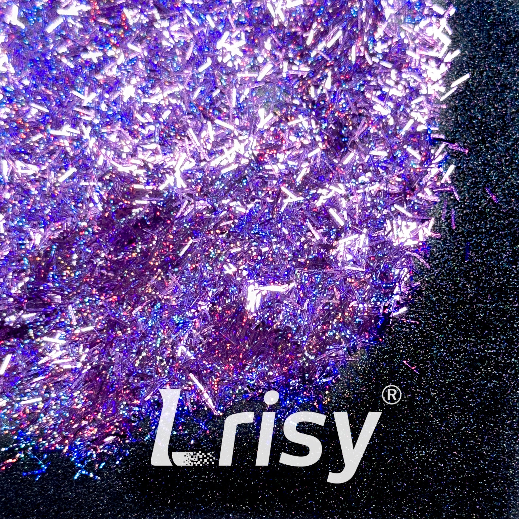 0.3x3.0mm Strip Shaped Starlight Holographic Light Purple Glitter GLB0802