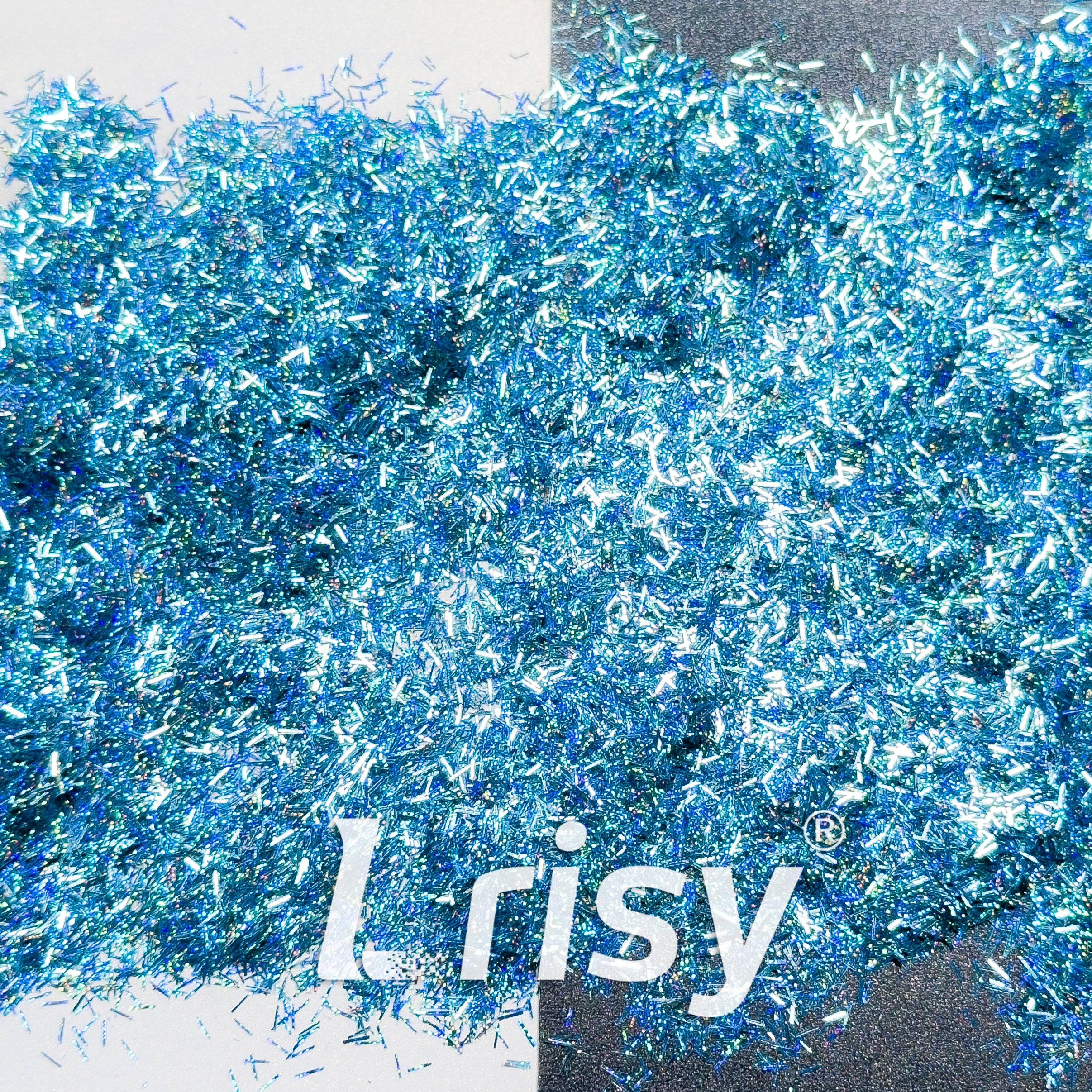 0.3x3.0mm Strip Shaped Starlight Holographic Lake Blue Glitter GLB0711