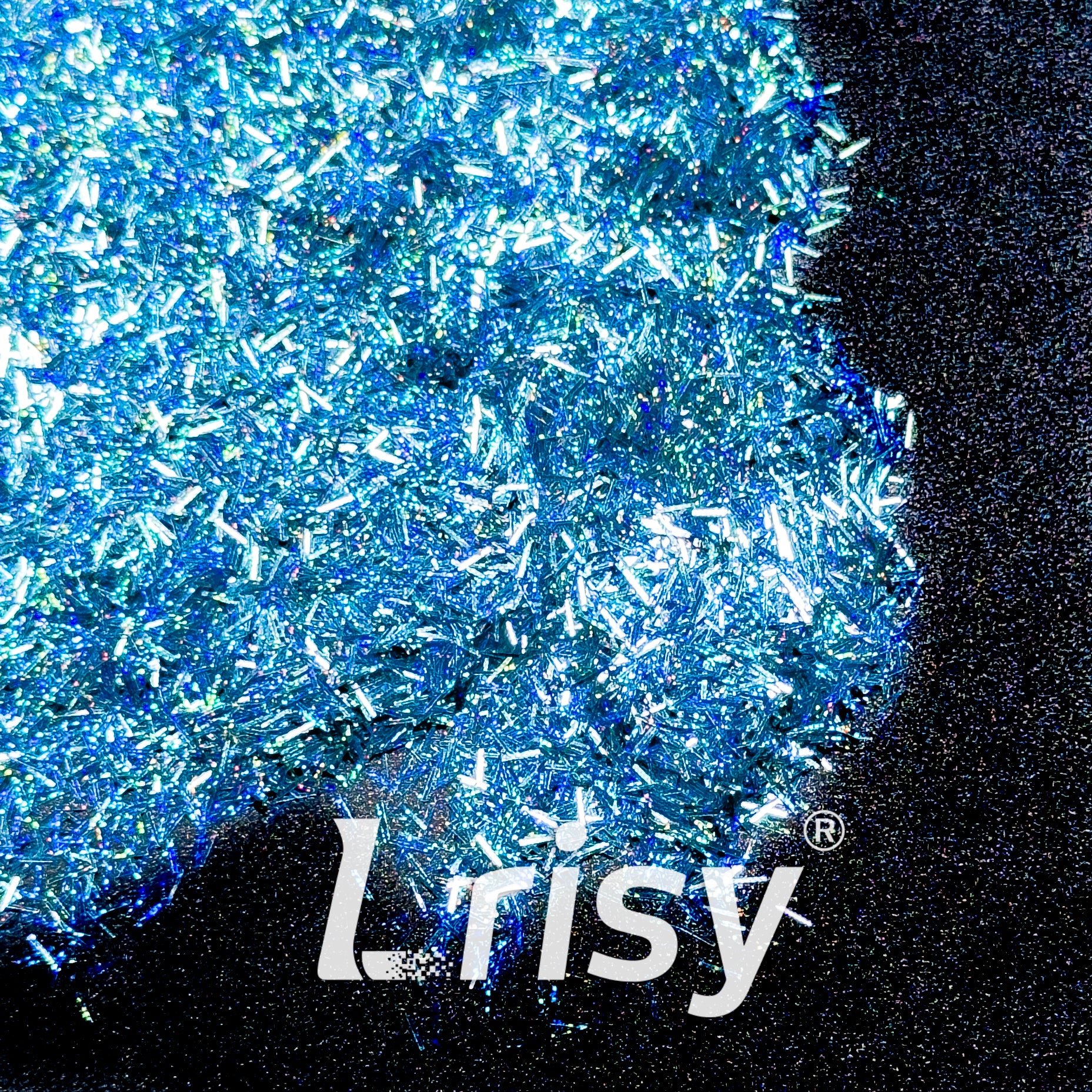 0.3x3.0mm Strip Shaped Starlight Holographic Lake Blue Glitter GLB0711