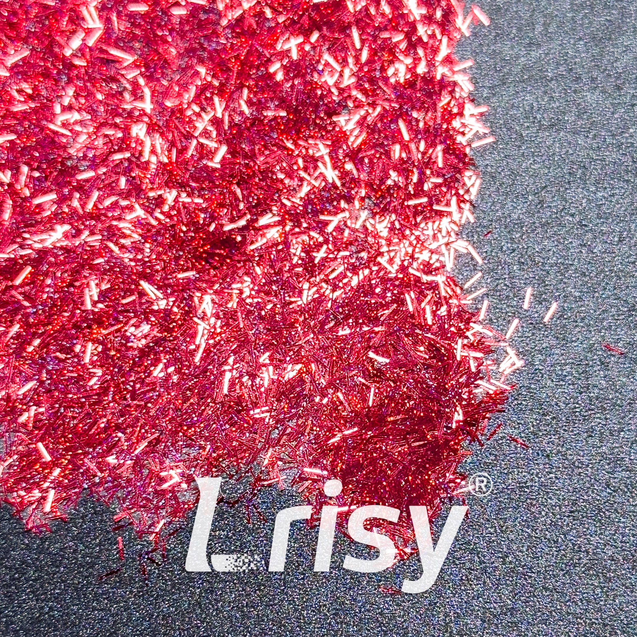 0.3x3.0mm Strip Shaped Starlight Holographic Red Glitter GLB0300