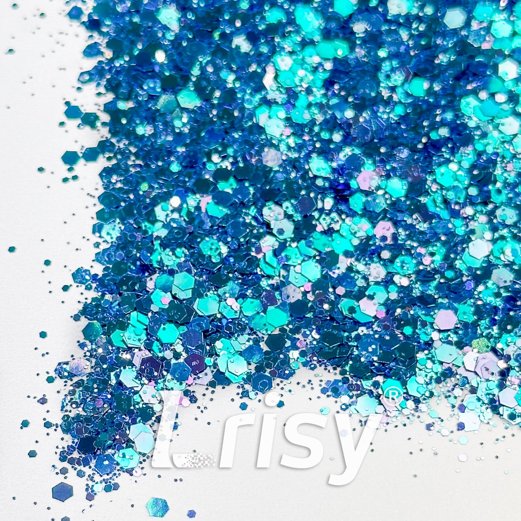 General Mixed Iridescent Phantom Blue Glitter HX2102