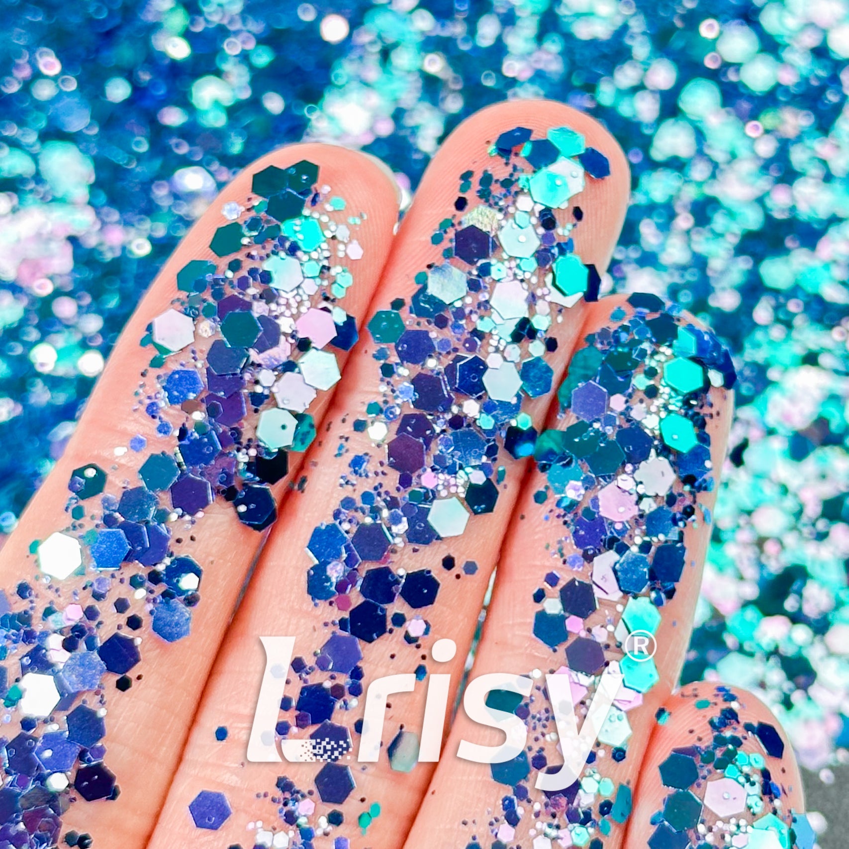 General Mixed Iridescent Phantom Blue Glitter HX2102