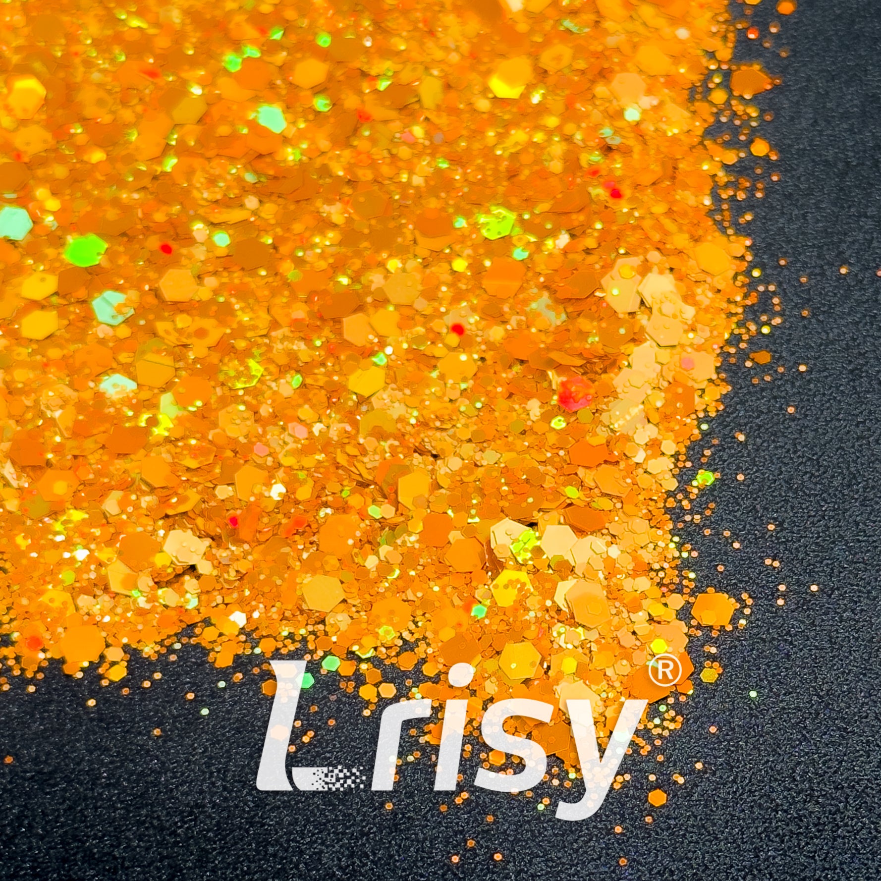 General Mixed Holographic Orange Gold Glitter Hexagon Shaped 1618