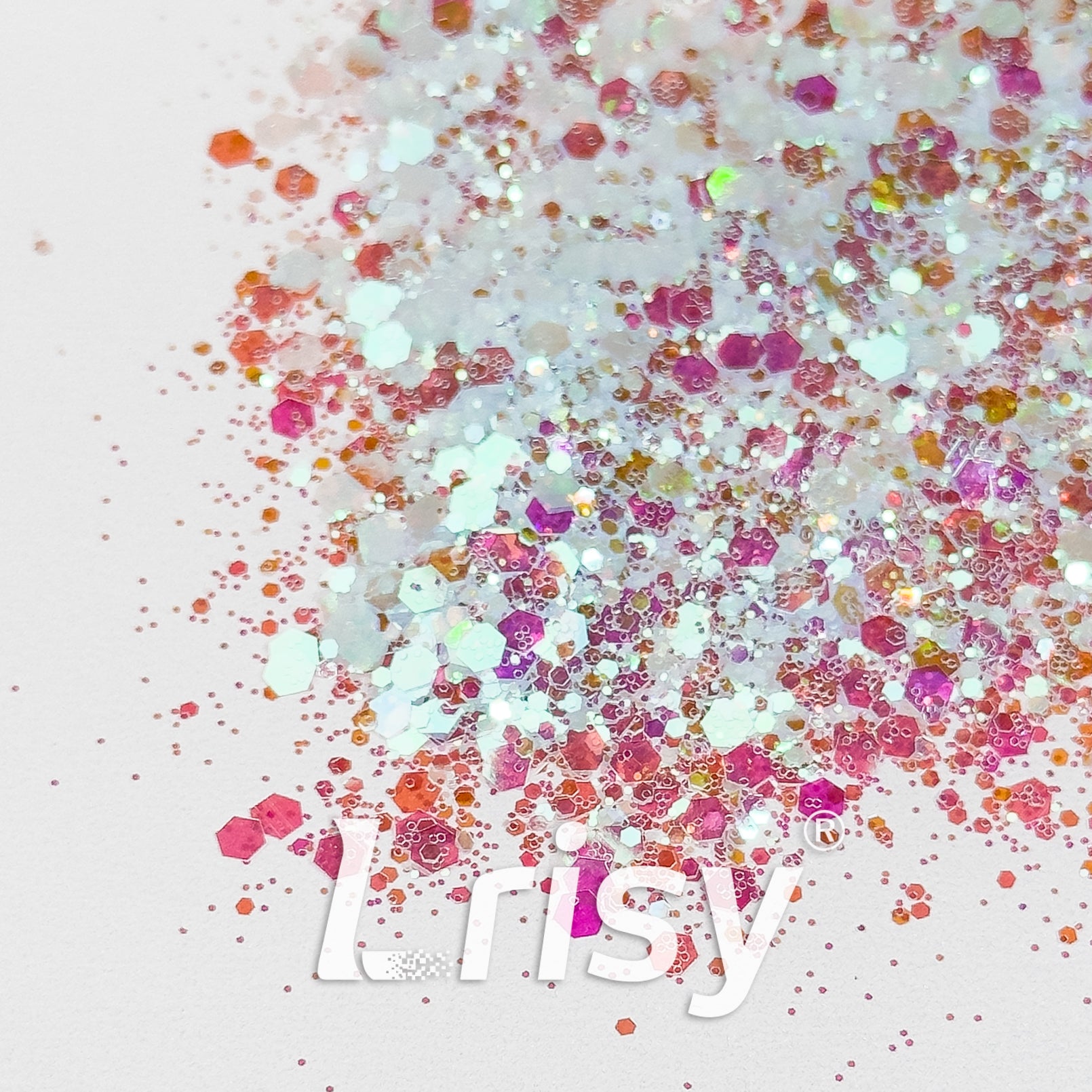 General Mixed Iridescent Dream Pink Glitter Hexagon Shaped GLC15