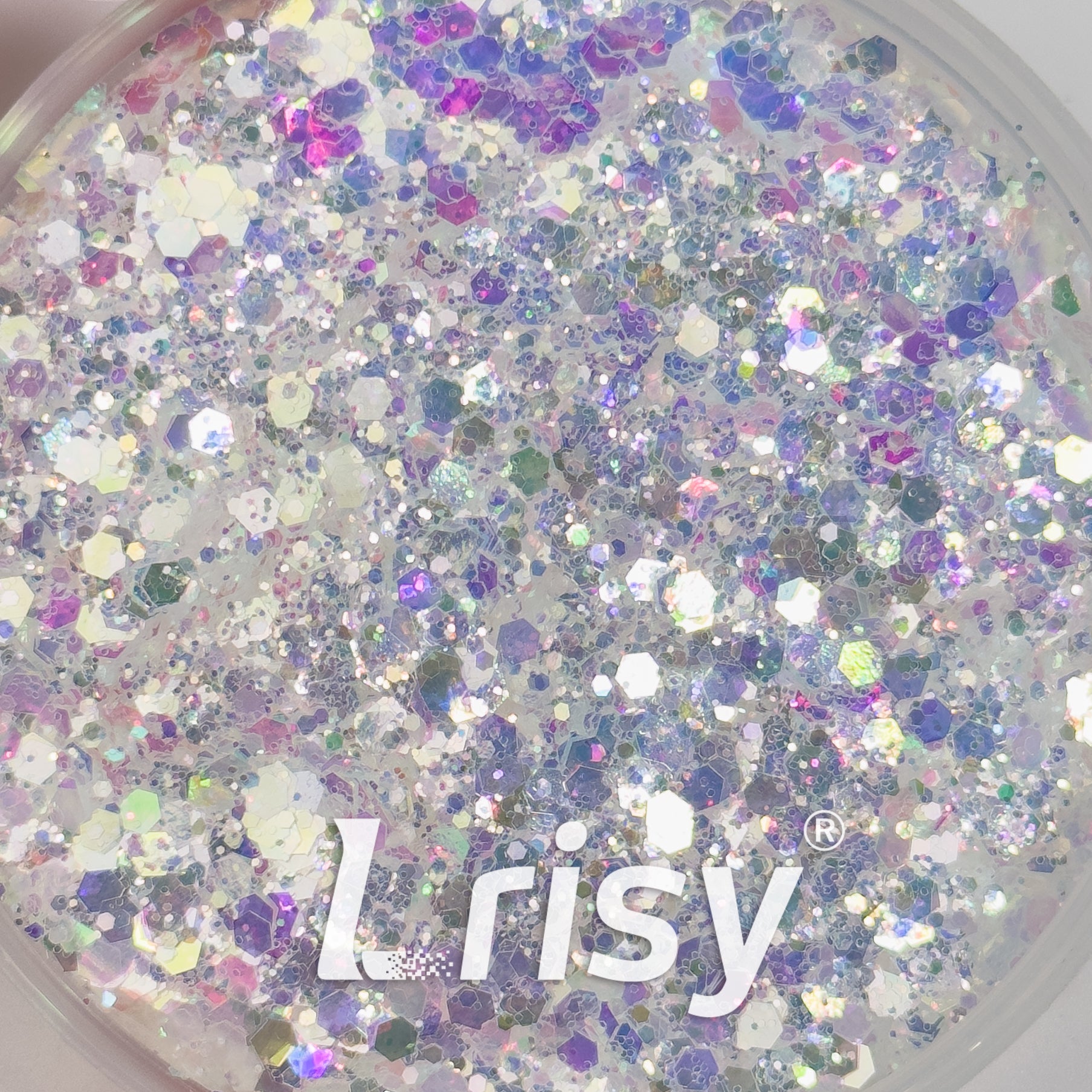 General Mixed Iridescent Purple Glitter Hexagon Shaped GLC11