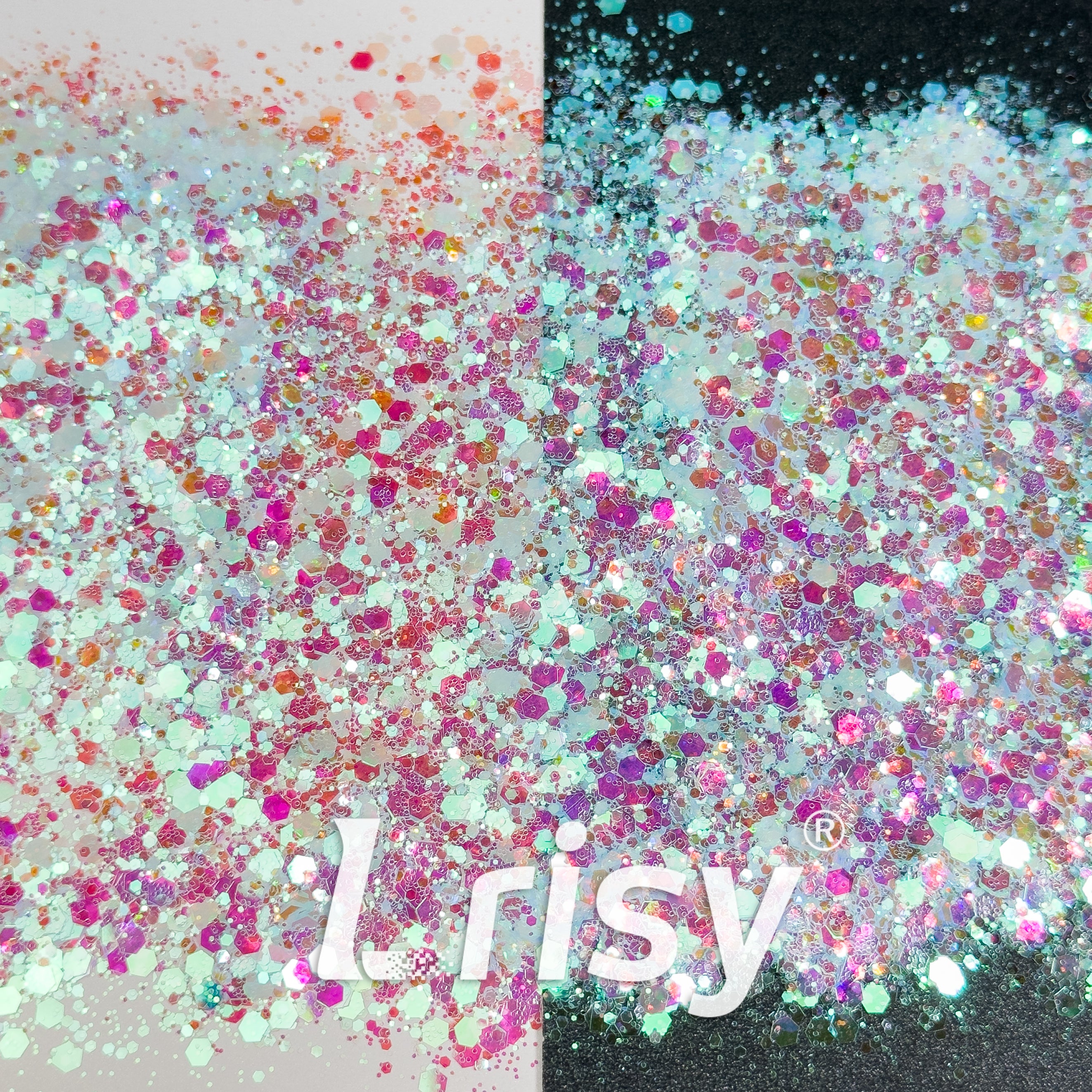 General Mixed Iridescent Dream Pink Glitter Hexagon Shaped GLC15