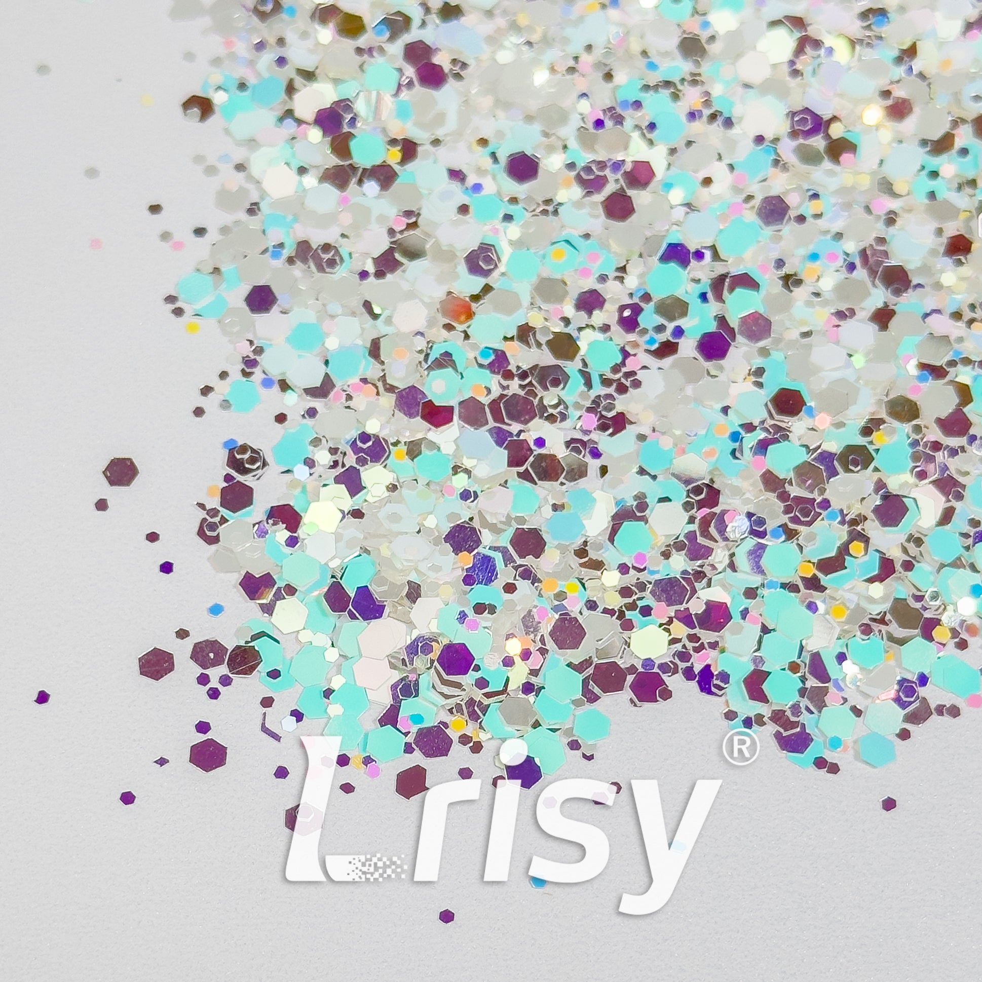 Mixed Hexagon Shaped Multi-color Mixing Glitter WR01