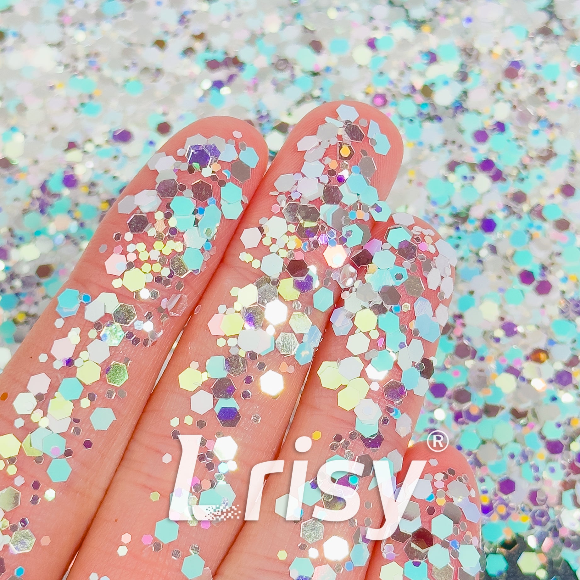 Mixed Hexagon Shaped Multi-color Mixing Glitter WR01