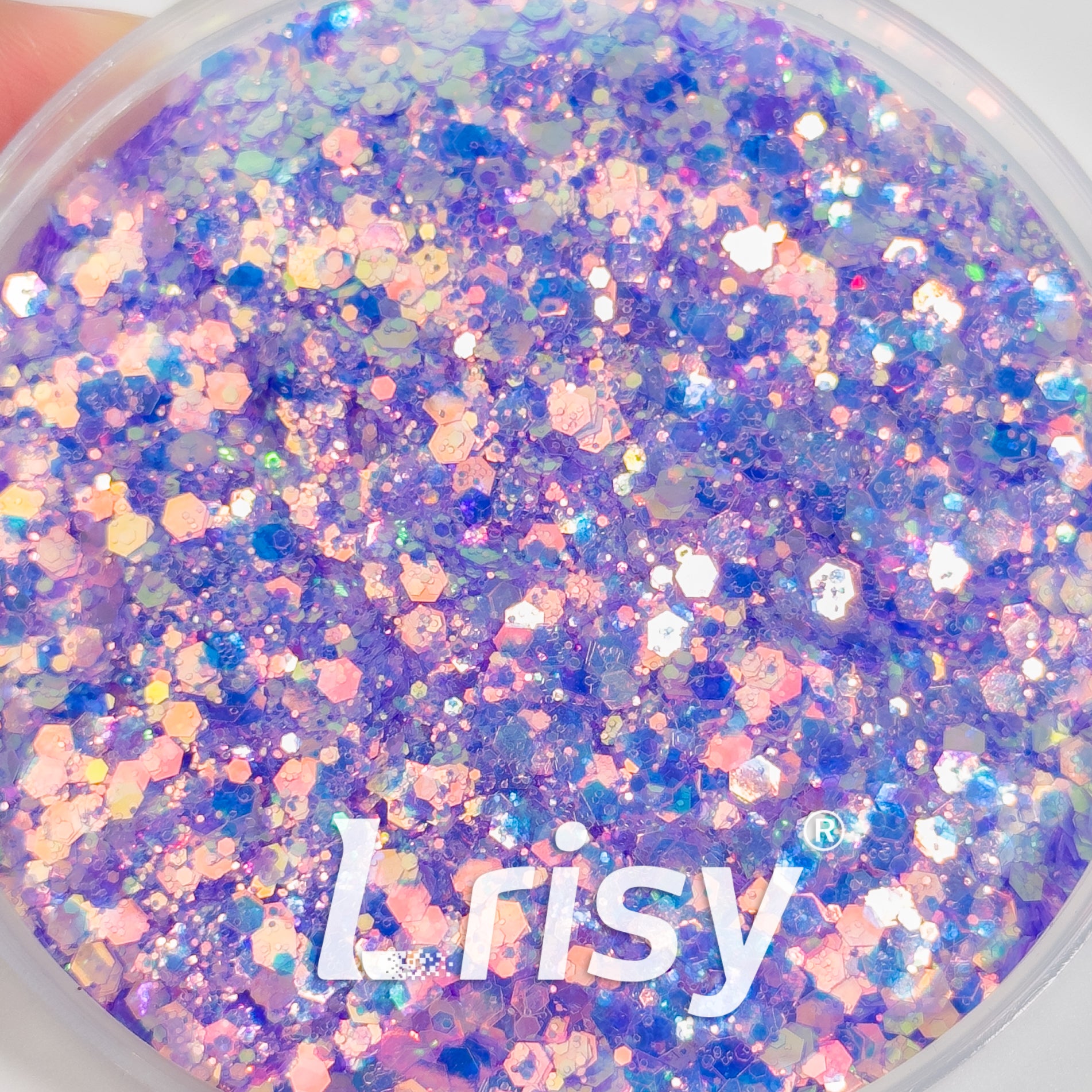 General Mixed Iridescent Purple Glitter Hexagon Shaped GL12