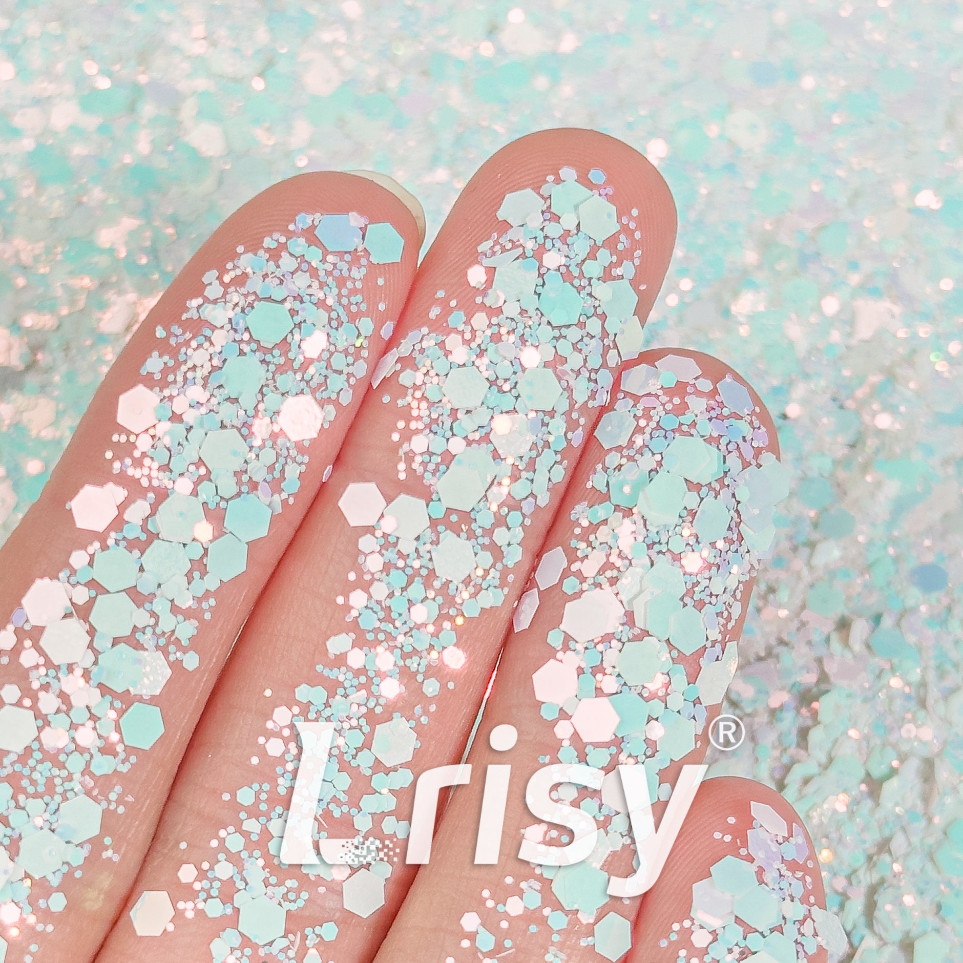 General Mixed Iridescent Ice Blue Glitter C021R