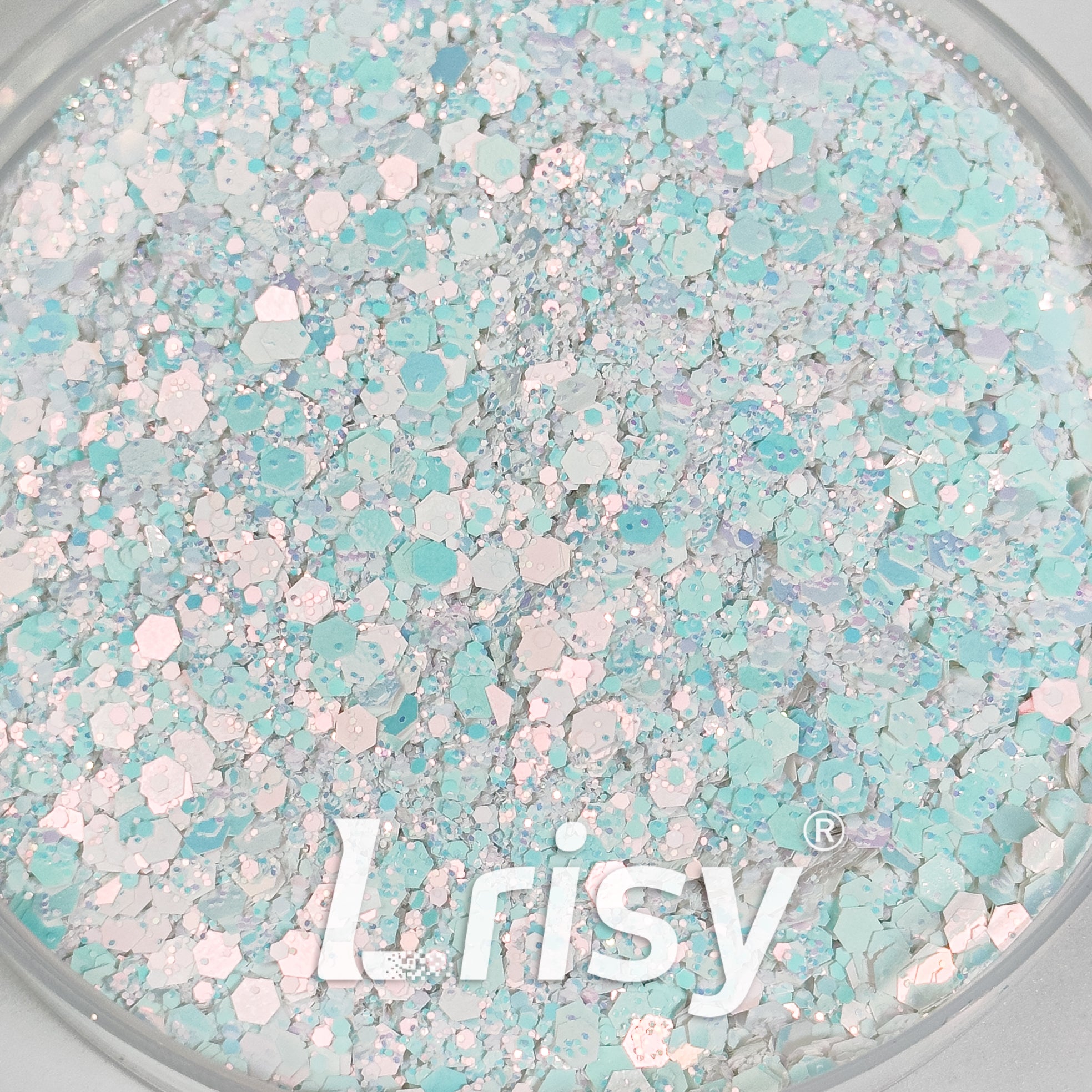 General Mixed Iridescent Ice Blue Glitter C021R