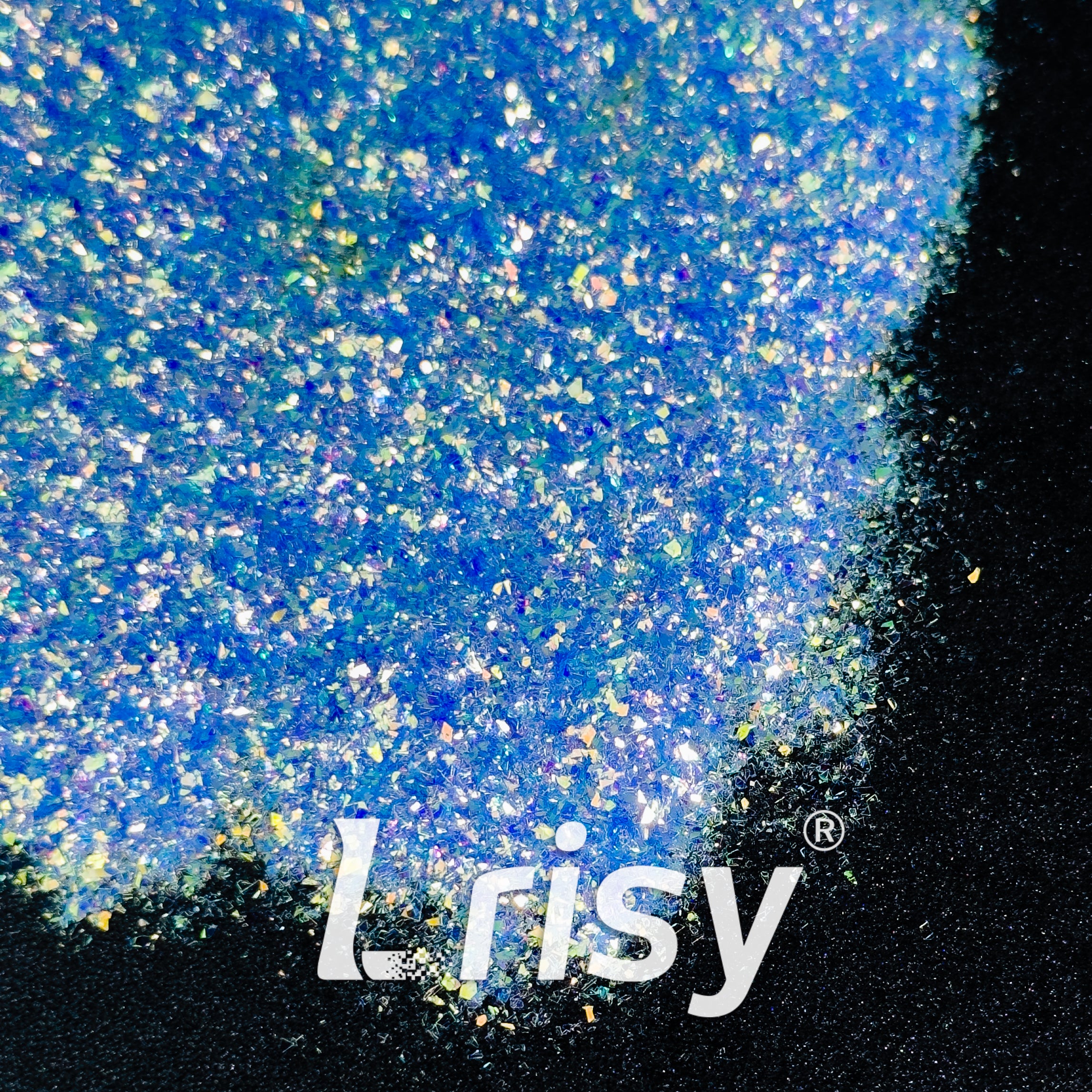 Iridescent Cellophane Glitter Shards (Flakes) High Brightness Blue F337R  2x2