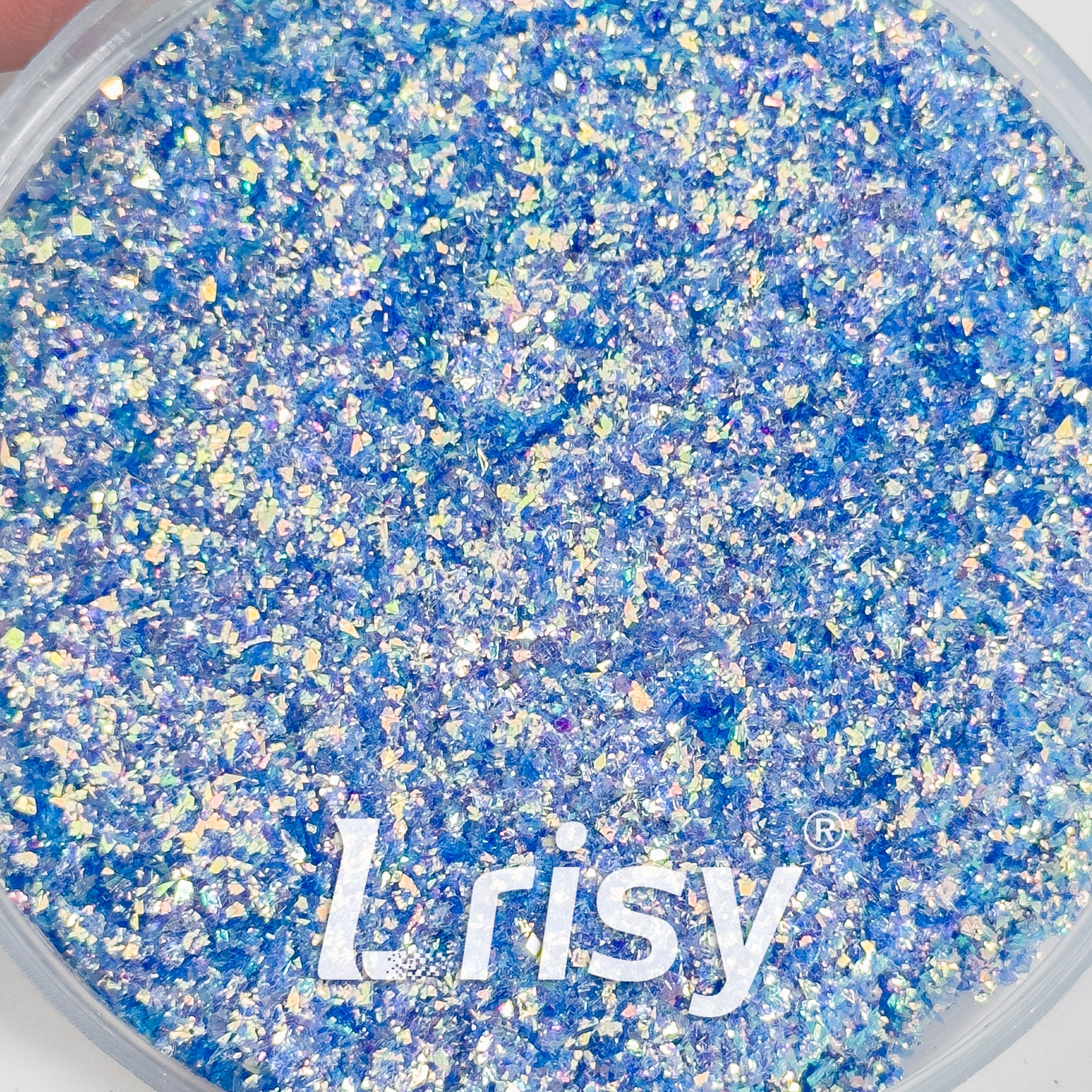 Iridescent Cellophane Glitter Shards (Flakes) High Brightness Blue F337R  2x2