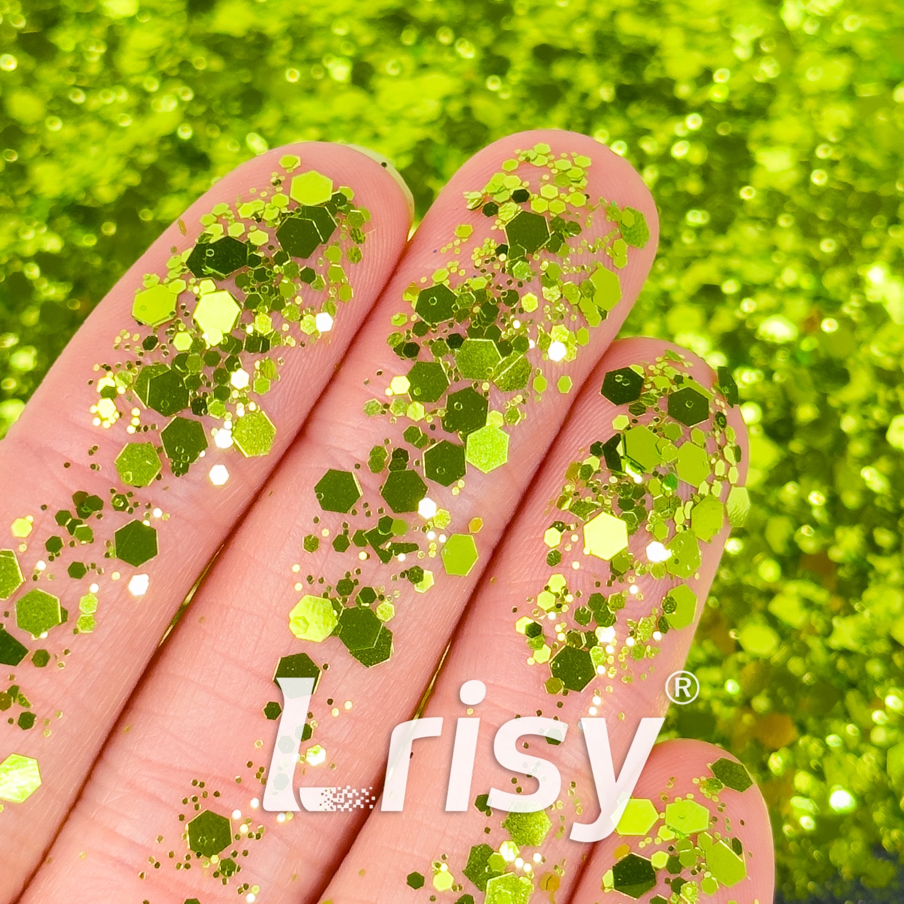 General Mixed Leaf Green Glitter B0617