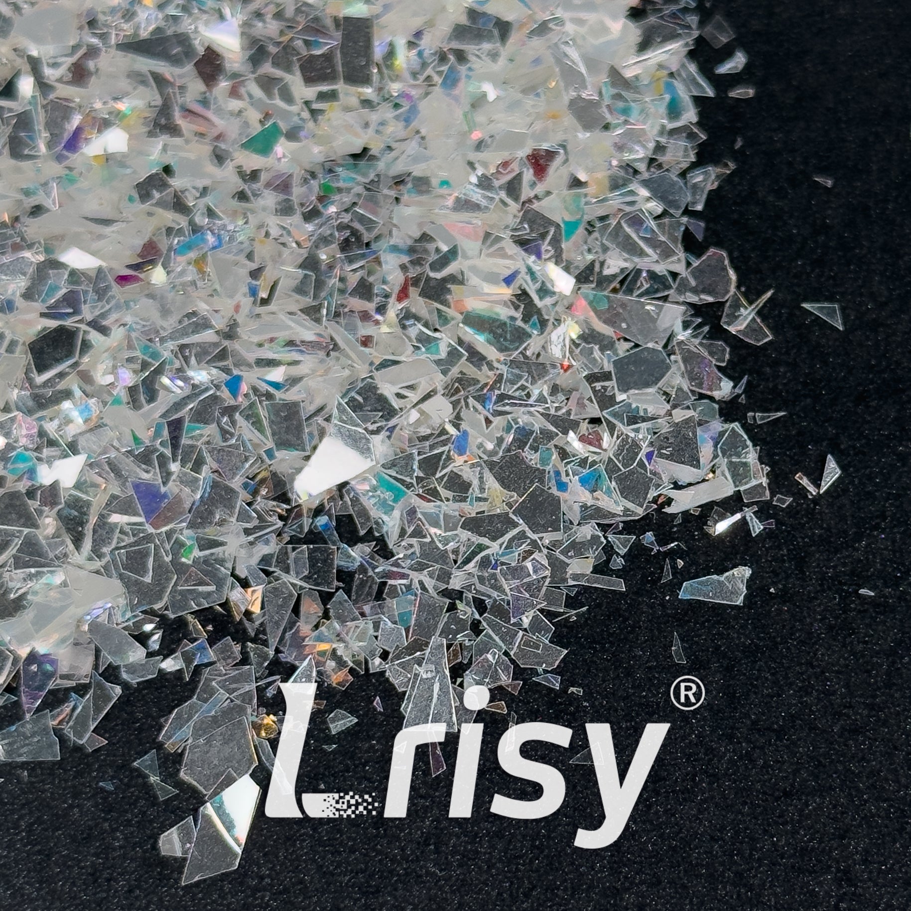 Diamond Mirror Silver Cellophane Glitter (High Brightness) Flakes Shard GSY001 4x4
