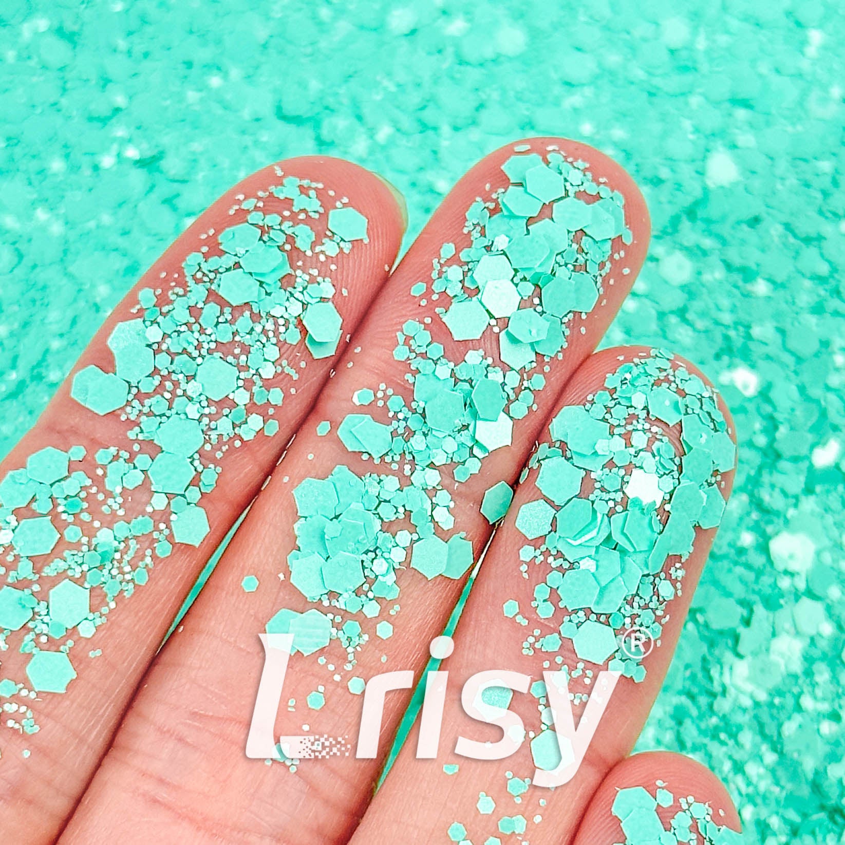 Matte Macaron Light Green Glitter 6607