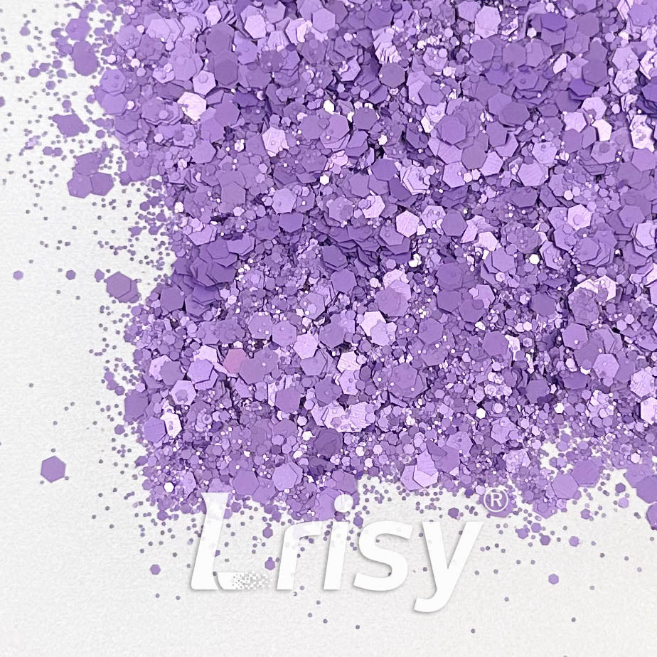 Matte Macaron Purple Glitter 3415
