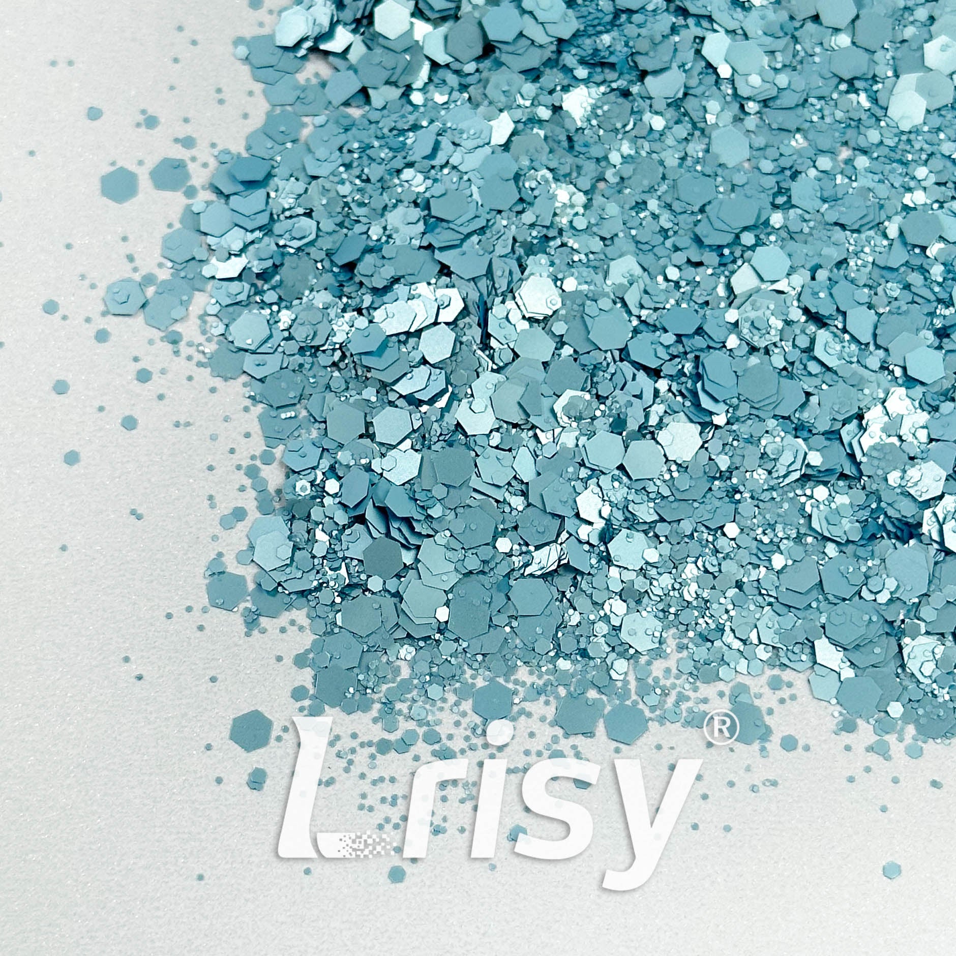 Matte Macaron Blue Glitter 3405