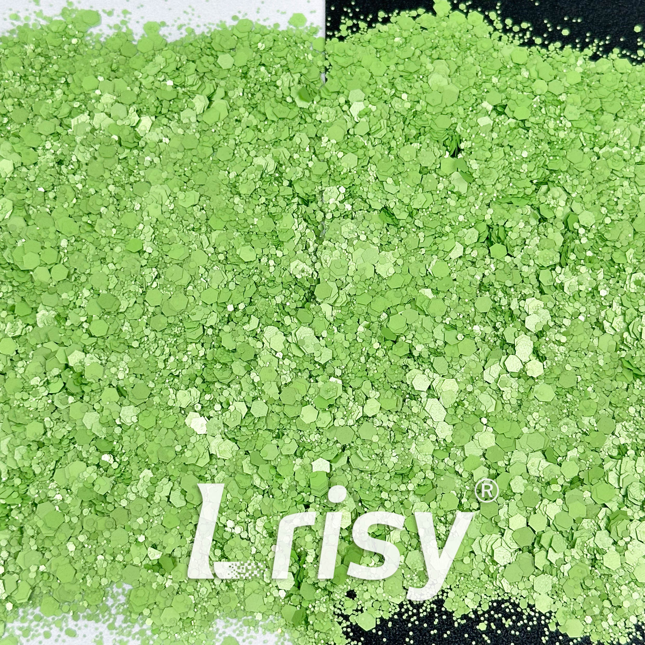 Matte Macaron Green Glitter 3404